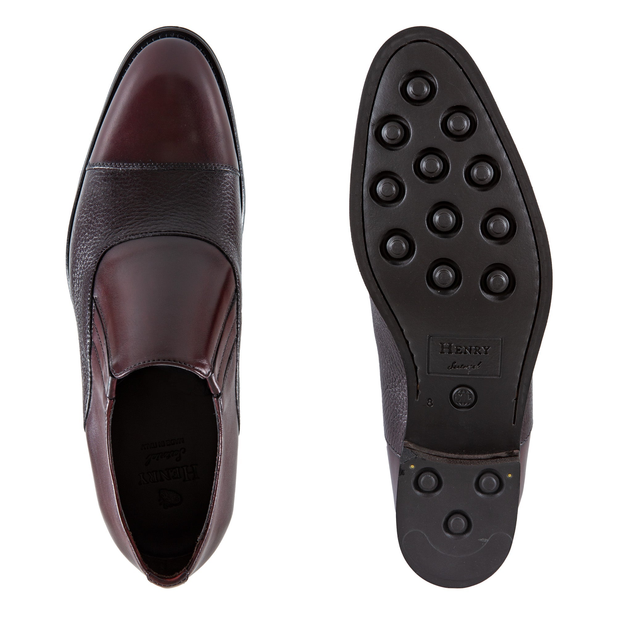 HENRY SARTORIAL Classic Elastic Loafers BURGUNDY - Henry BucksLoafers & Driving Shoes8000421 - BURG - 7