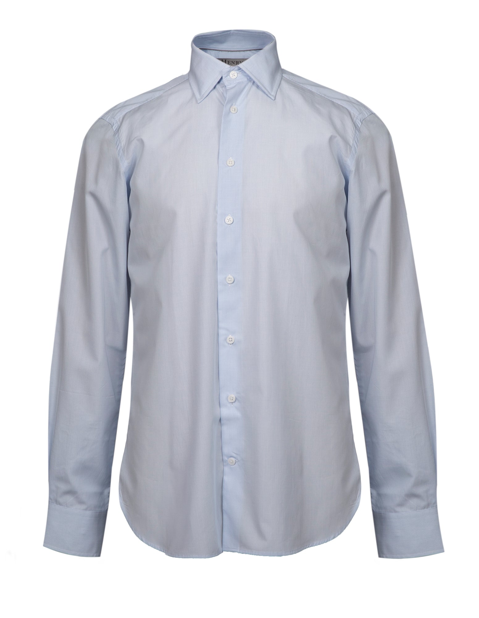 HENRY SARTORIAL Classic Fit Micro Check Shirt BLUE - Henry BucksShirts01AW230016 - BLUE - SC - CLAS - 43