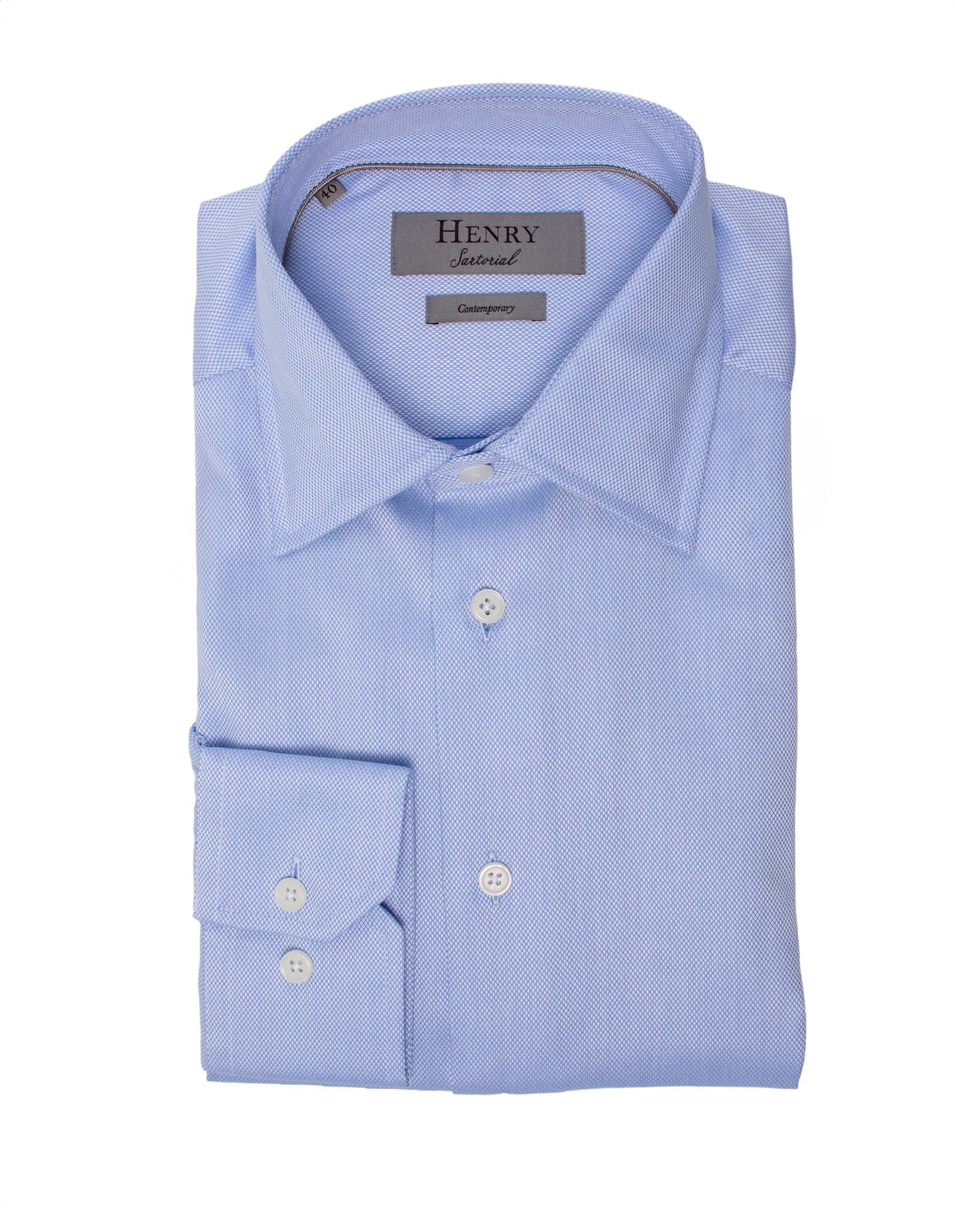 HENRY SARTORIAL Classic Fit Oxford Shirt BLUE - Henry BucksShirts01AW230019 - BLUE - SC - CLAS - 43