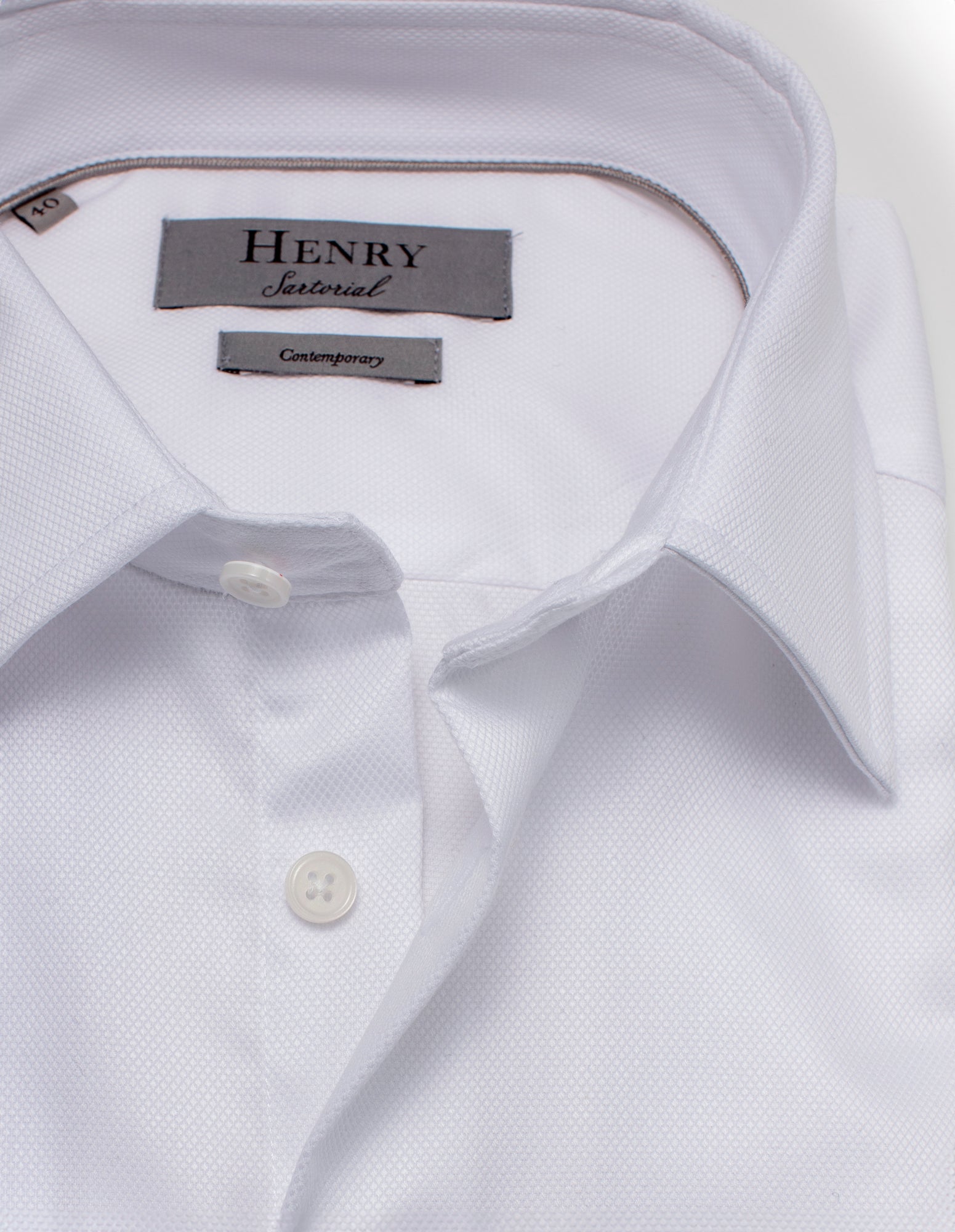 HENRY SARTORIAL Classic Fit Oxford Shirt WHITE - Henry BucksShirts01AW230018 - WHTE - SC - CLAS - 43