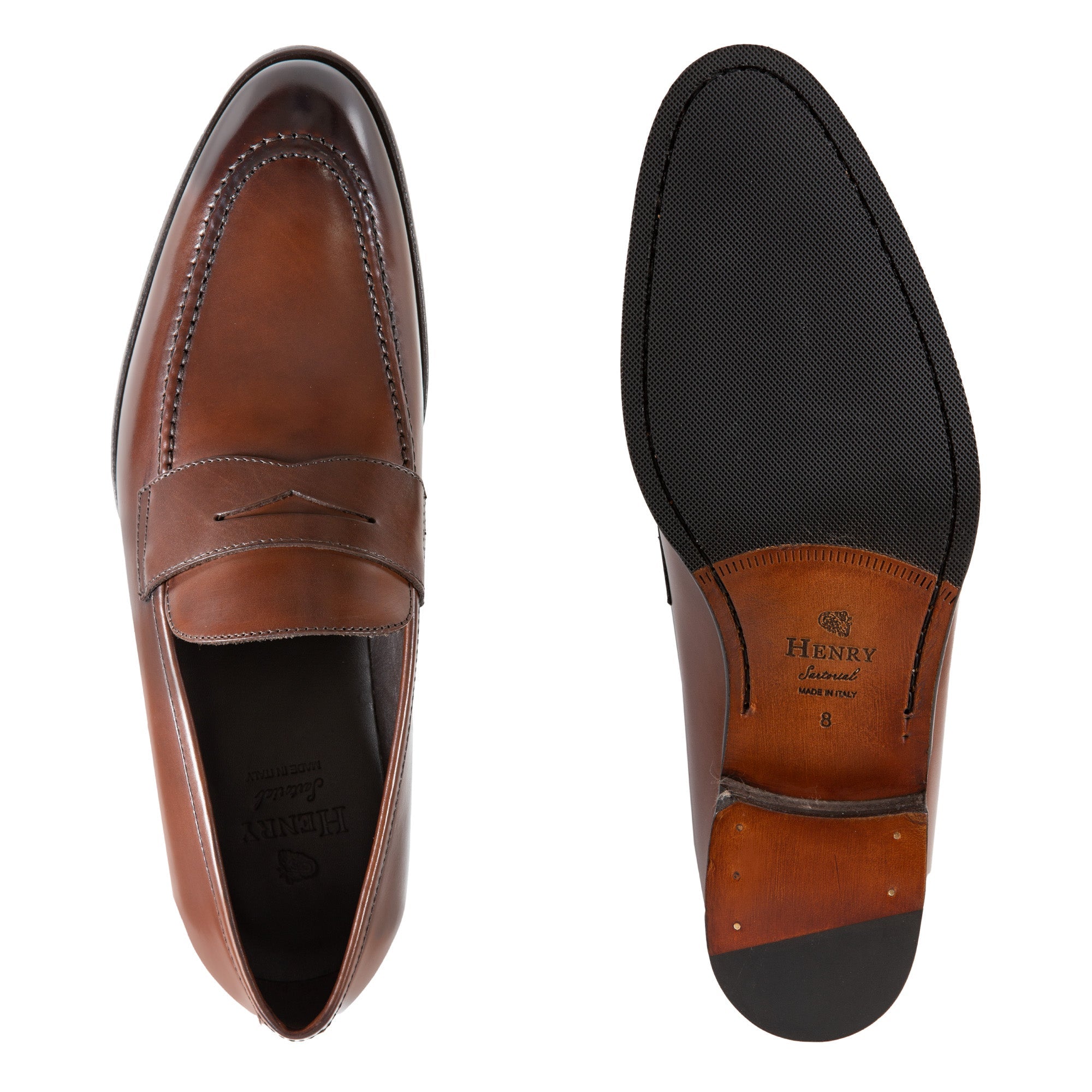 HENRY SARTORIAL Classic Penny Loafers BROWN - Henry BucksLoafers & Driving Shoes8000419 - BROWN - 7