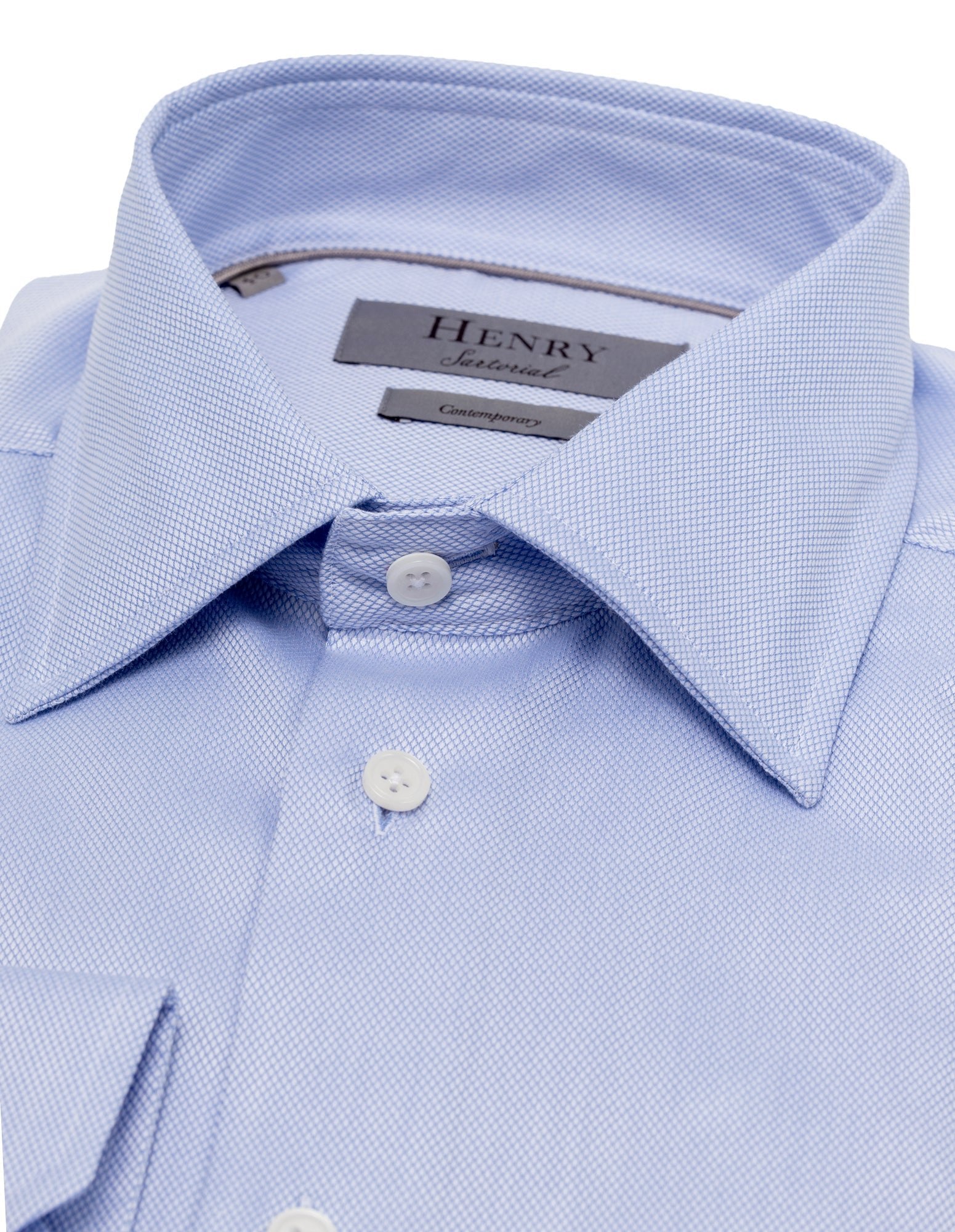 HENRY SARTORIAL Contemporary Fit Oxford Shirt BLUE - Henry BucksShirts01AW230019 - BLUE - SC - CONT - 38