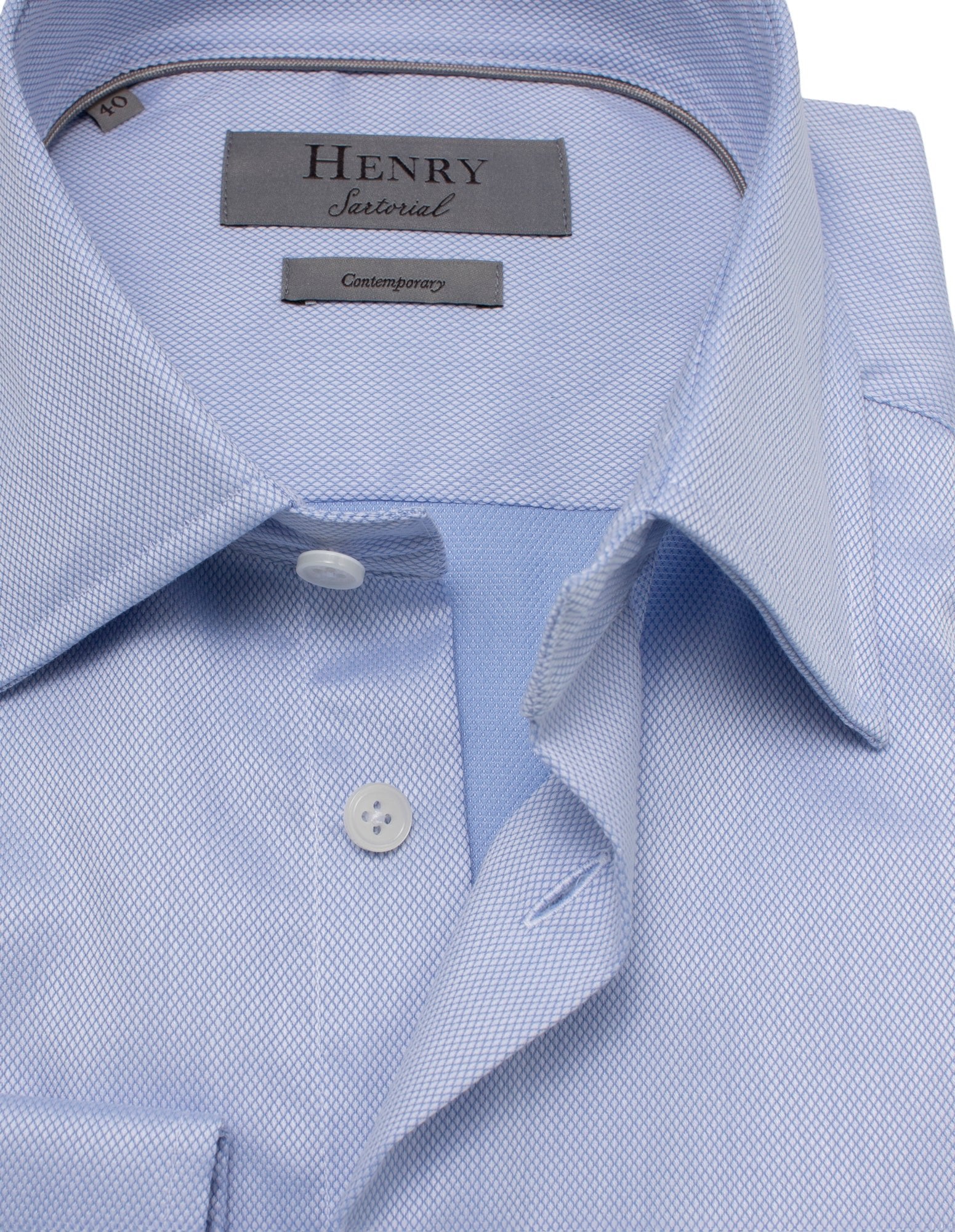 HENRY SARTORIAL Contemporary Fit Oxford Shirt BLUE - Henry BucksShirts01AW230019 - BLUE - SC - CONT - 38