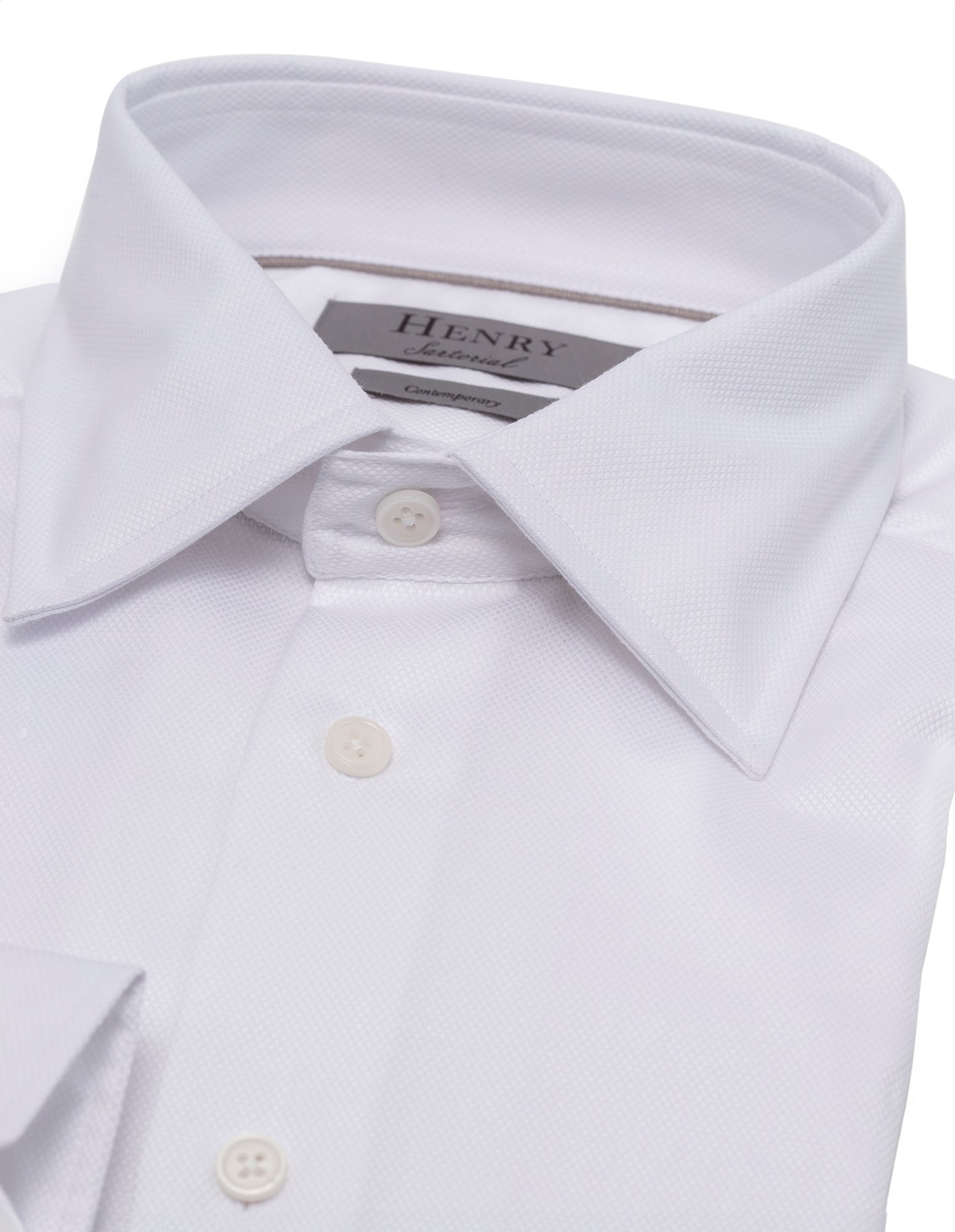 HENRY SARTORIAL Contemporary Fit Oxford Shirt WHITE - Henry BucksShirts01AW230018 - WHTE - SC - CONT - 38