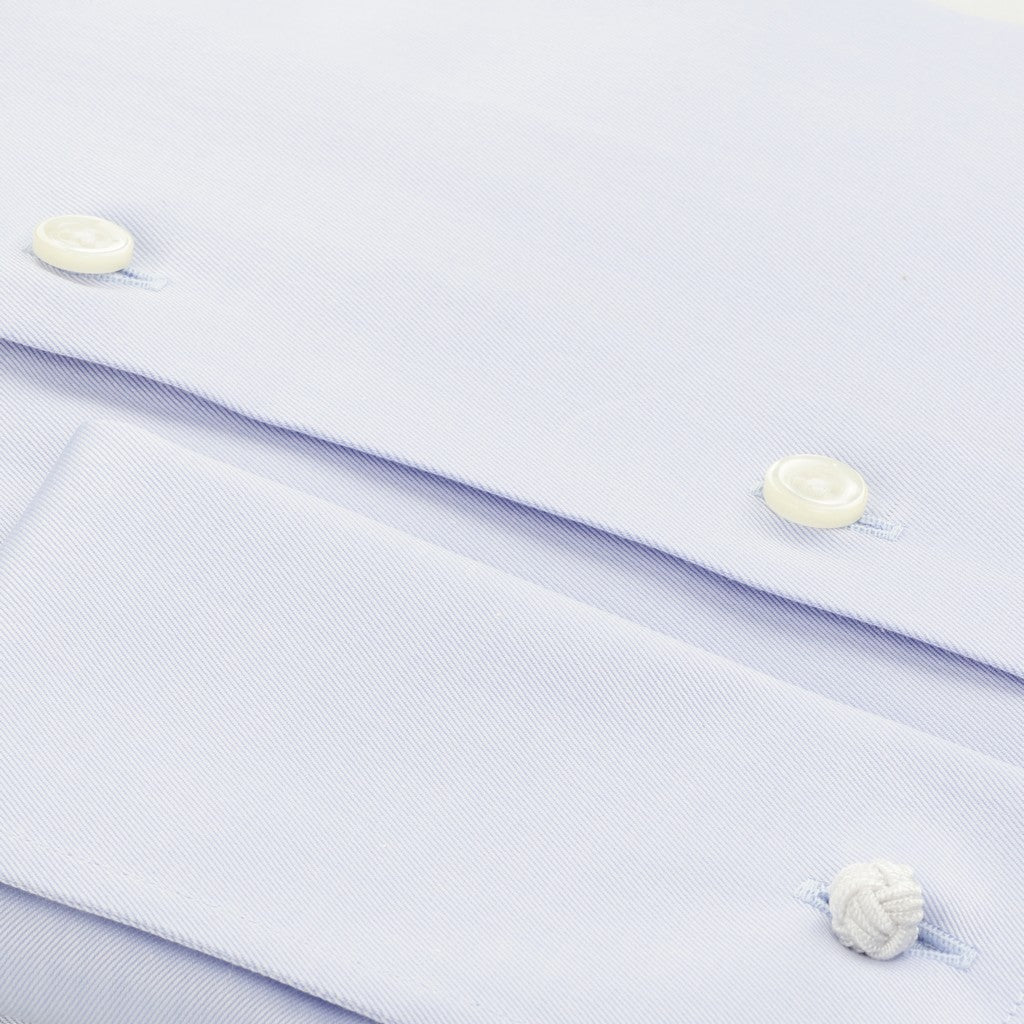 HENRY SARTORIAL Contemporary Fit Plain Twill Double Cuff Shirt SKY - Henry Bucks