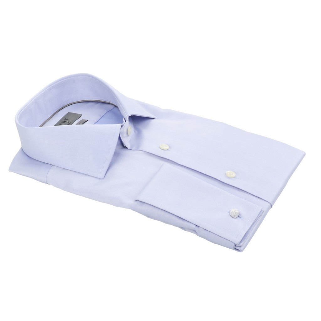 HENRY SARTORIAL Contemporary Fit Plain Twill Double Cuff Shirt SKY - Henry Bucks