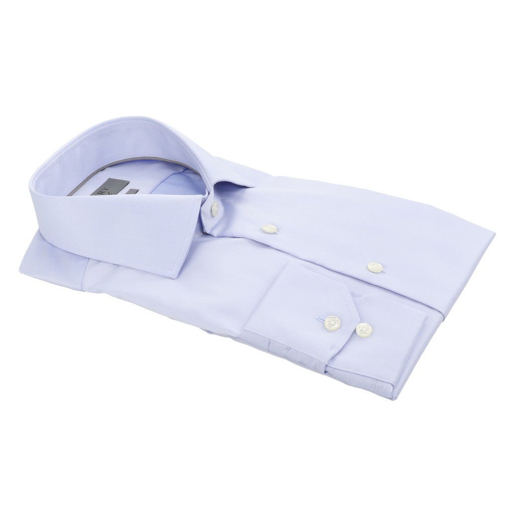 HENRY SARTORIAL Contemporary Fit Plain Twill Single Cuff Shirt SKY - Henry Bucks
