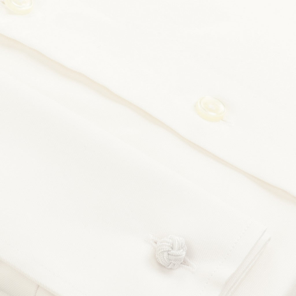 HENRY SARTORIAL Contemporary Fit Plain Twill Single Cuff Shirt WHITE DC - Henry Bucks