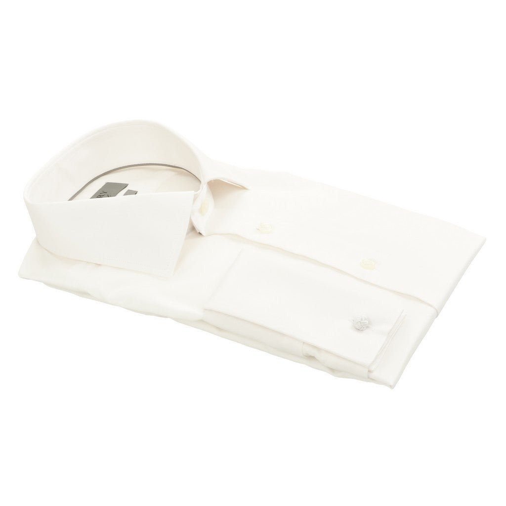 HENRY SARTORIAL Contemporary Fit Plain Twill Single Cuff Shirt WHITE DC - Henry Bucks