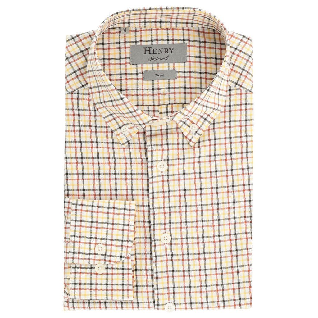 HENRY SARTORIAL Cotton Wool Check Casual Shirt MULTI (Online only*) - Henry Bucks