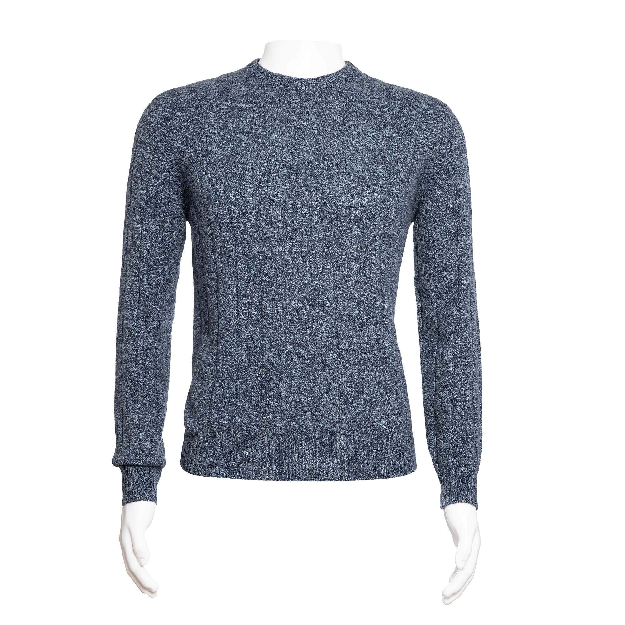 HENRY SARTORIAL Crew Neck Cable Knit BLUE - Henry BucksKnitwear46AW210069 - BLUE - SM