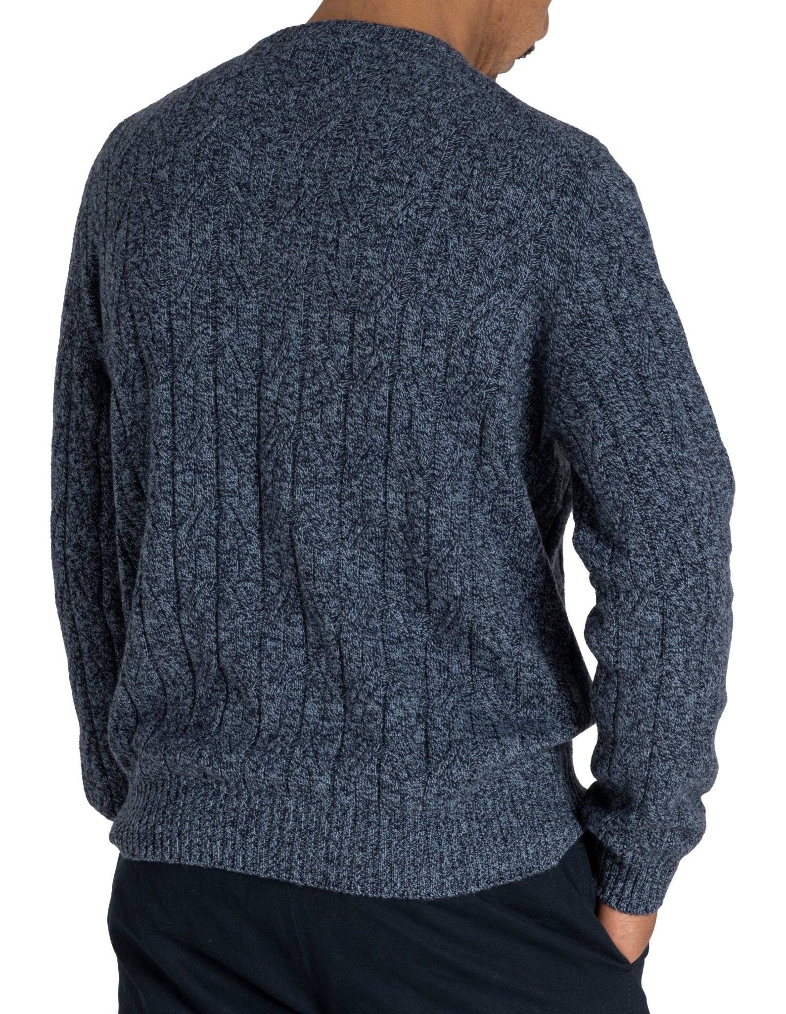 HENRY SARTORIAL Crew Neck Cable Knit BLUE - Henry BucksKnitwear46AW210069 - BLUE - SM