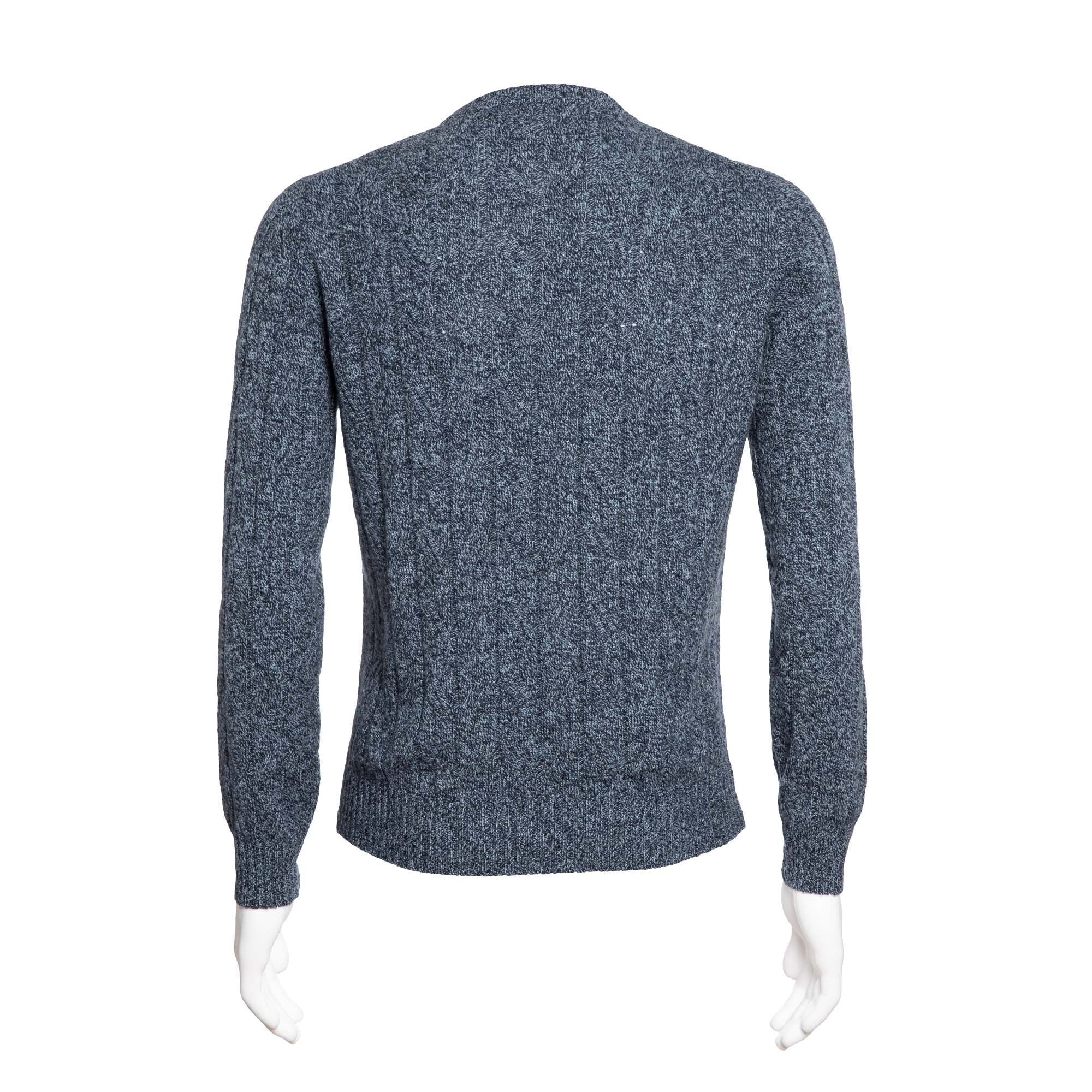 HENRY SARTORIAL Crew Neck Cable Knit BLUE - Henry BucksKnitwear46AW210069 - BLUE - SM