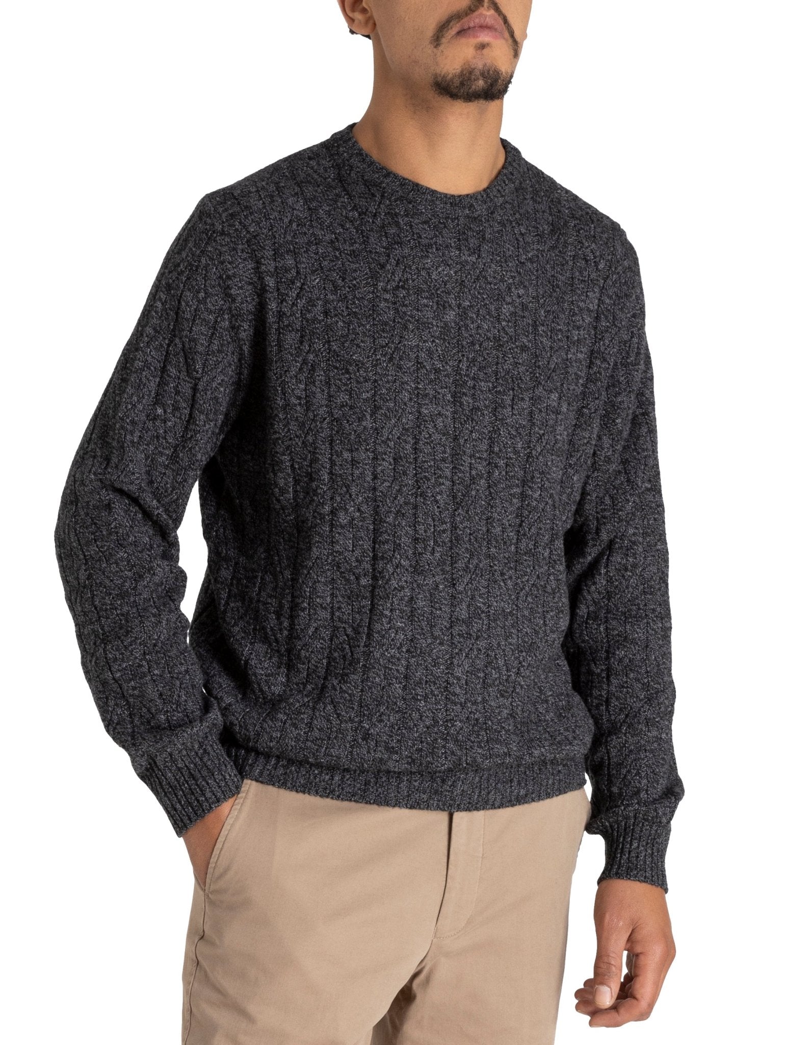 HENRY SARTORIAL Crew Neck Cable Knit MIDNIGHT - Henry BucksKnitwear46AW210069 - MIDNT - SM