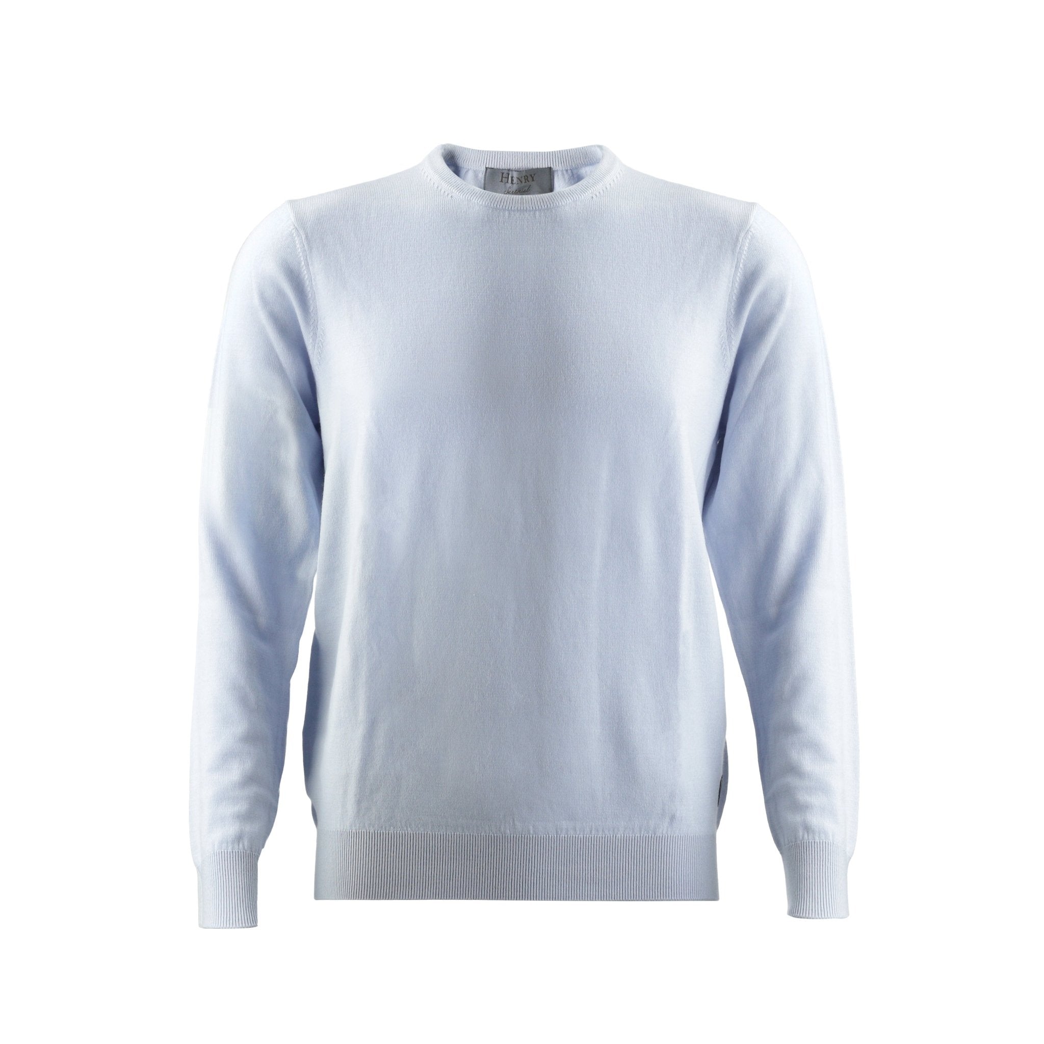 HENRY SARTORIAL Crew Neck Jumper LIGHT BLUE - Henry Bucks