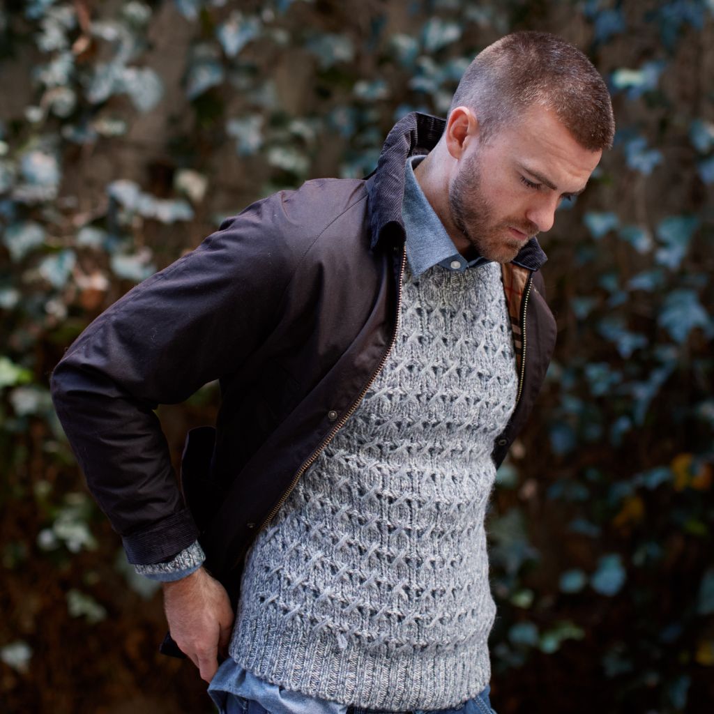 HENRY SARTORIAL Crew Neck Knit NAVY/CHARCOAL - Henry Bucks