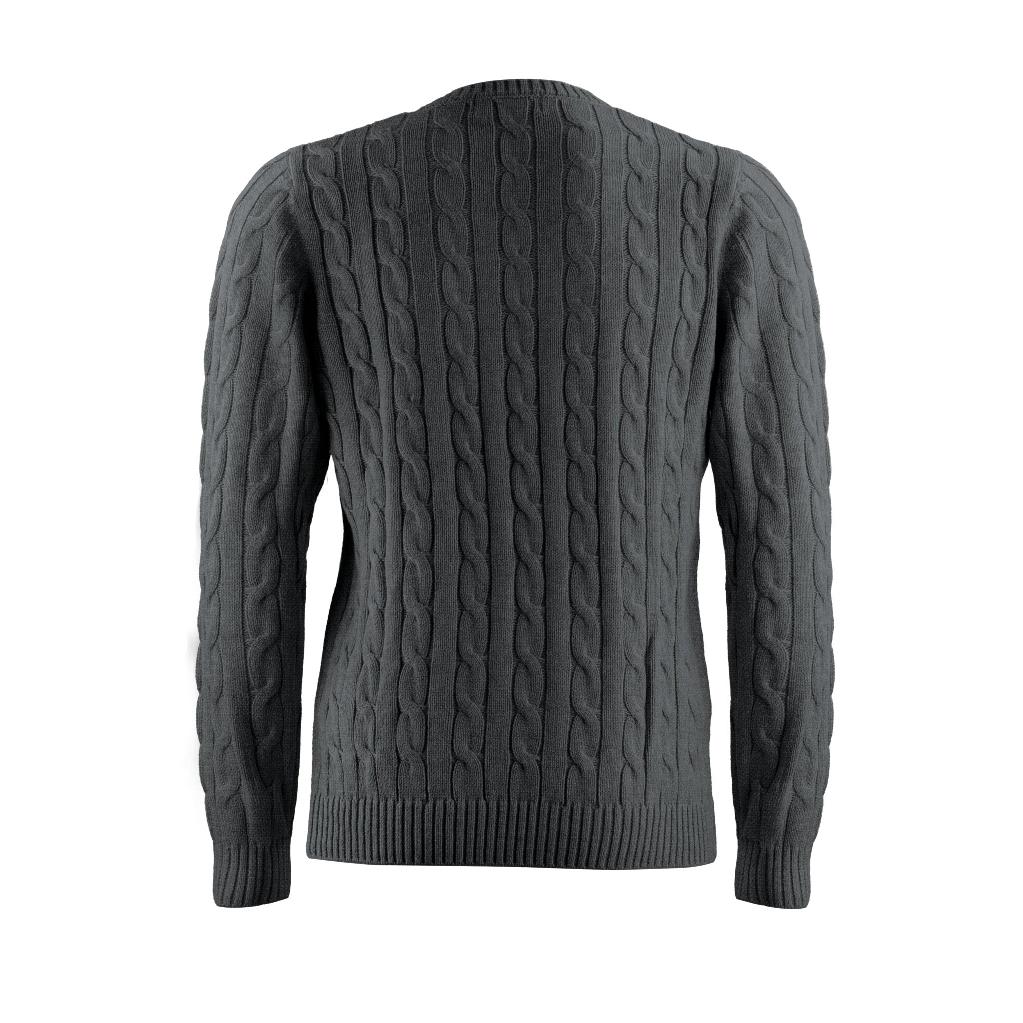 HENRY SARTORIAL Crewneck Cable Jumper CHARCOAL - Henry Bucks