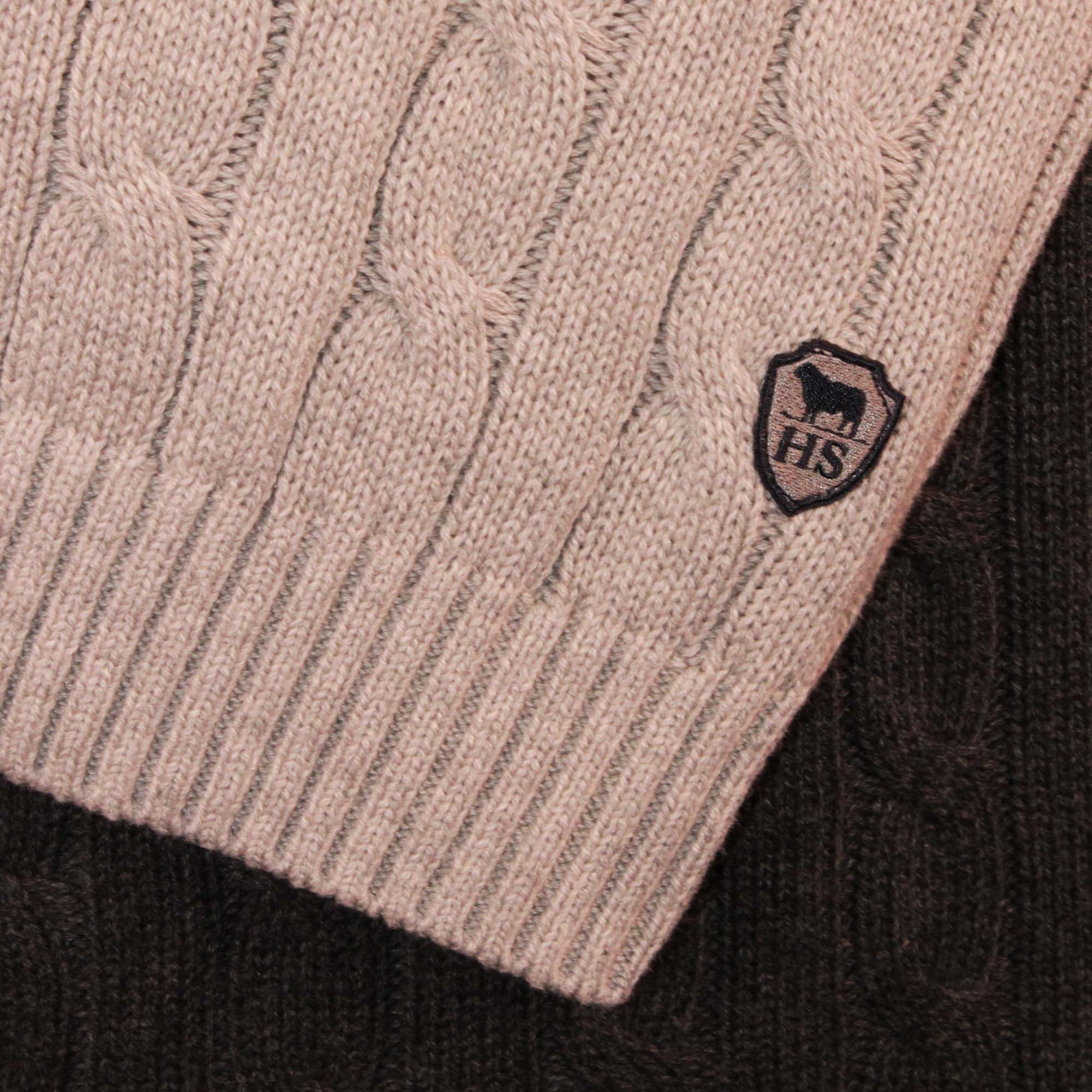 HENRY SARTORIAL Crewneck Cable Jumper GREY - Henry BucksKnitwear62AW240004 - GREY - SM