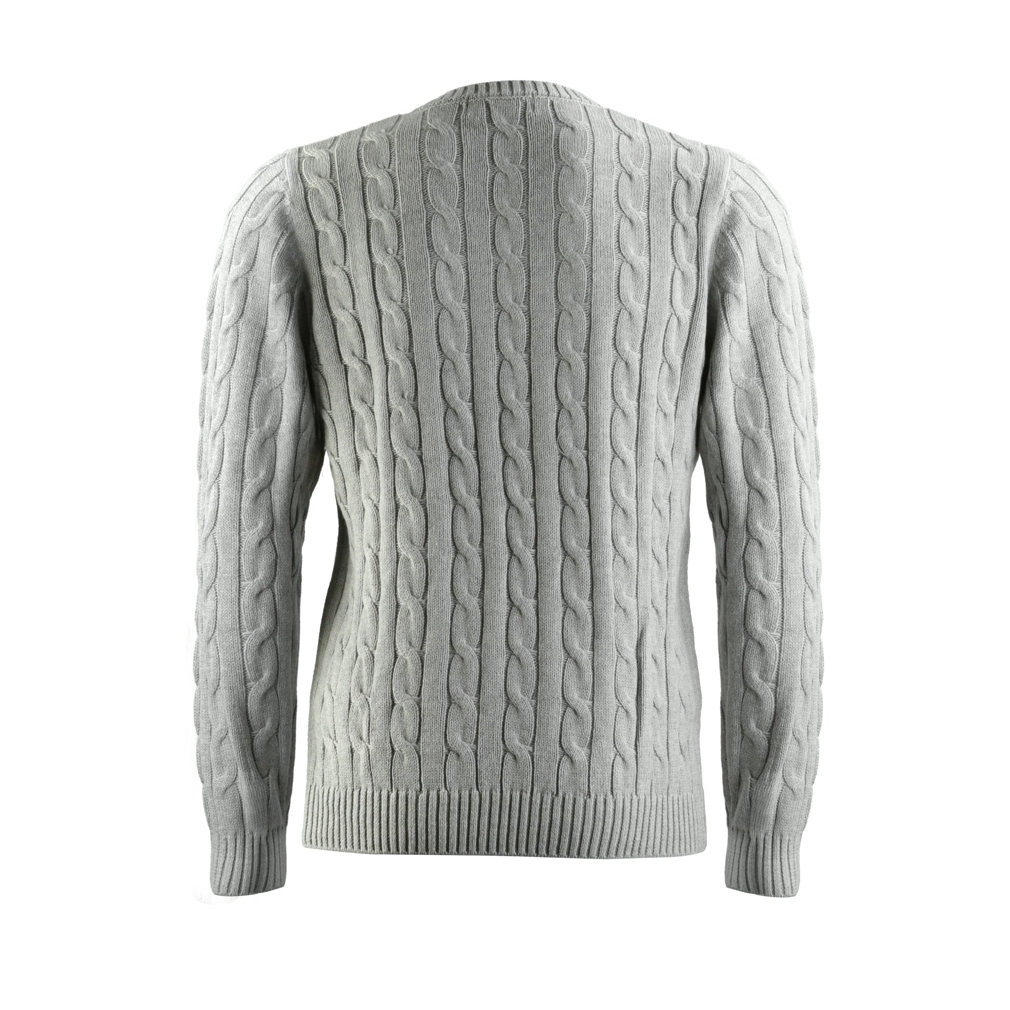 HENRY SARTORIAL Crewneck Cable Jumper GREY - Henry Bucks