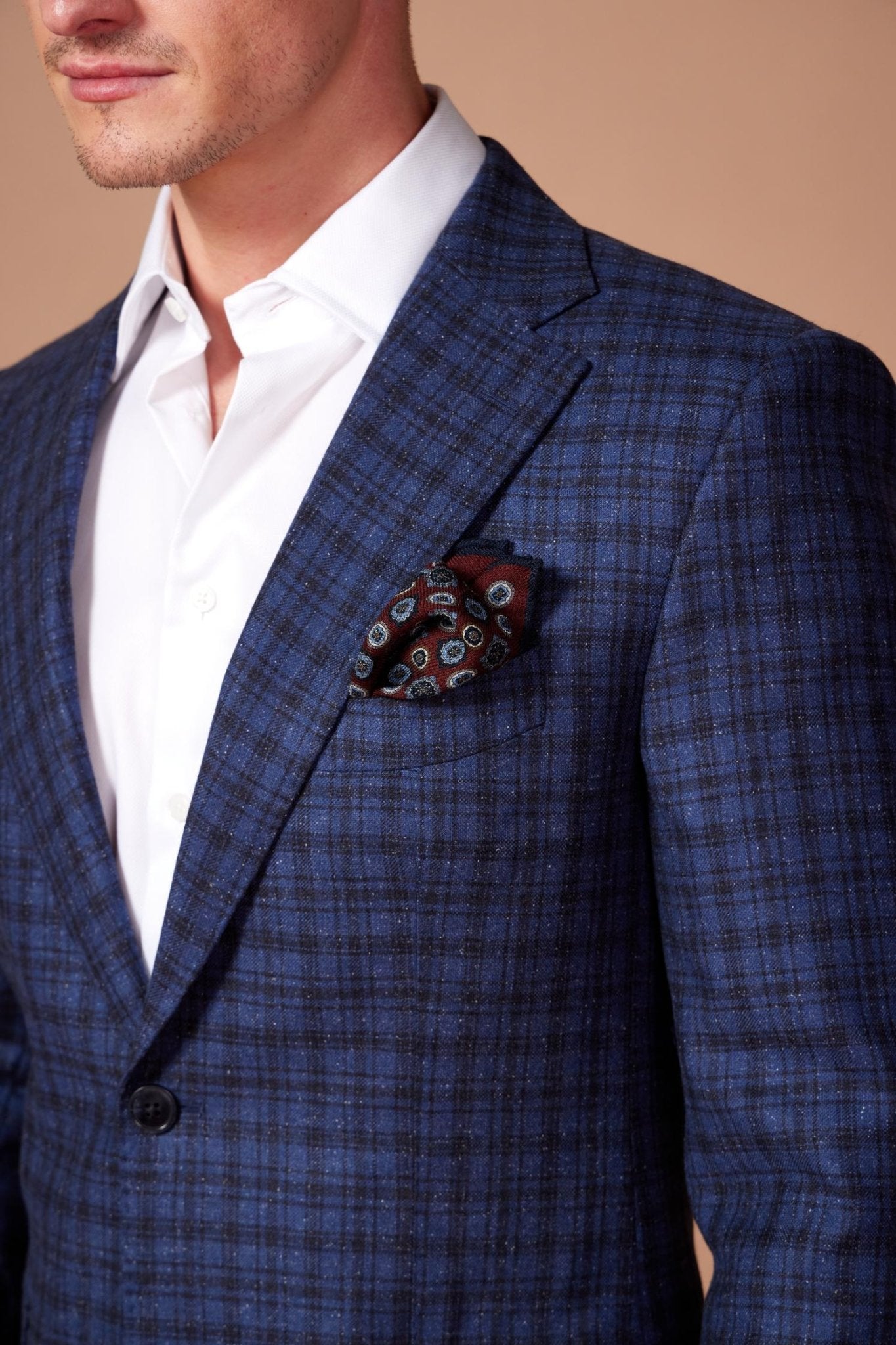 HENRY SARTORIAL DORMEUIL Check Blazer - FC NAVY/BLACK REG - Henry BucksBlazers33SS230107 - NAVYBLACK - R - 42