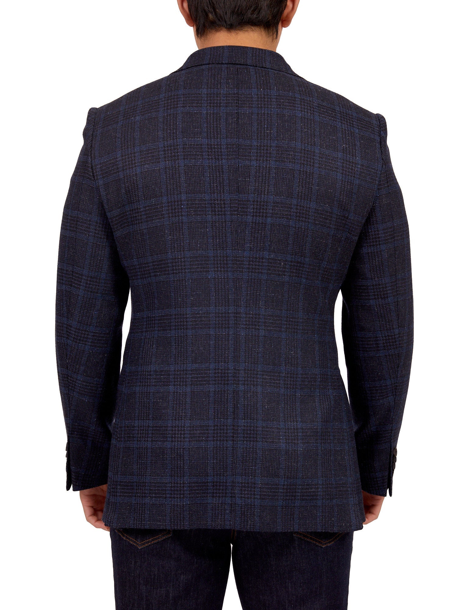 HENRY SARTORIAL DORMEUIL Full Canvas Fancy Check Jacket NAVY LG - Henry BucksBlazers33SS220022 - NAVY - L - 46