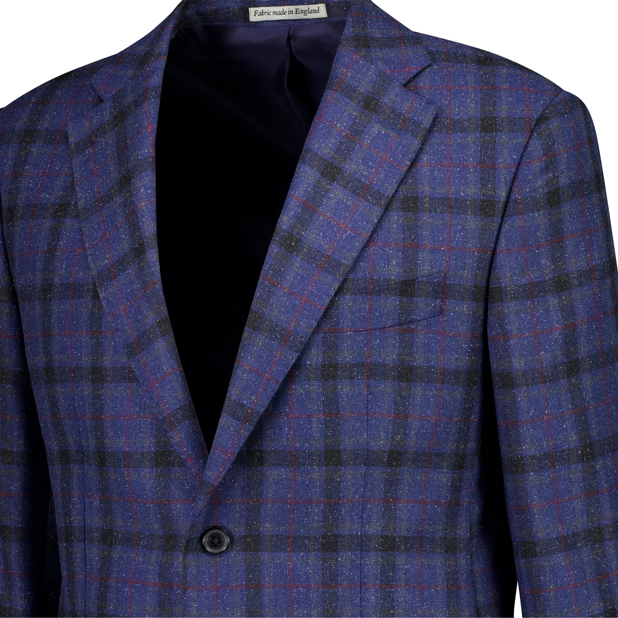 HENRY SARTORIAL DORMEUIL Wool/Silk Check Jacket SOFT BURGUNDY/NAVY REG - Henry BucksBlazers33AW230006 - BURGNAVY - R - 48