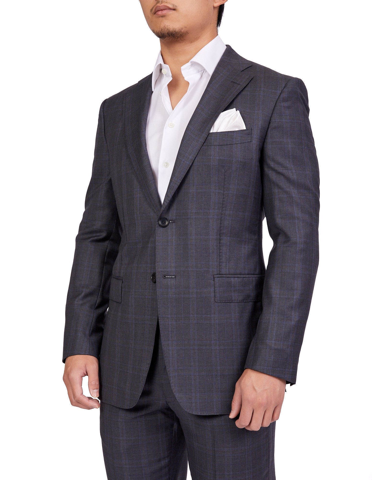 HENRY SARTORIAL Dun Full Canvas Check Suit GREY LG - Henry BucksSuits23AW220001 - GREY - L - 54