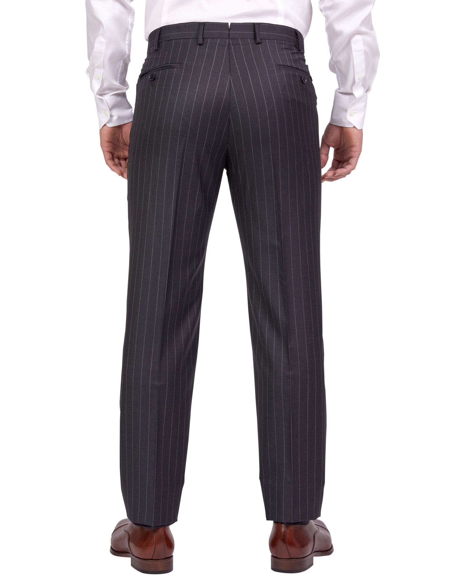 HENRY SARTORIAL Dun Full Canvas R - Stripe Suit CHARCOAL LG - Henry BucksSuits23AW220003 - CHCL - L - 54