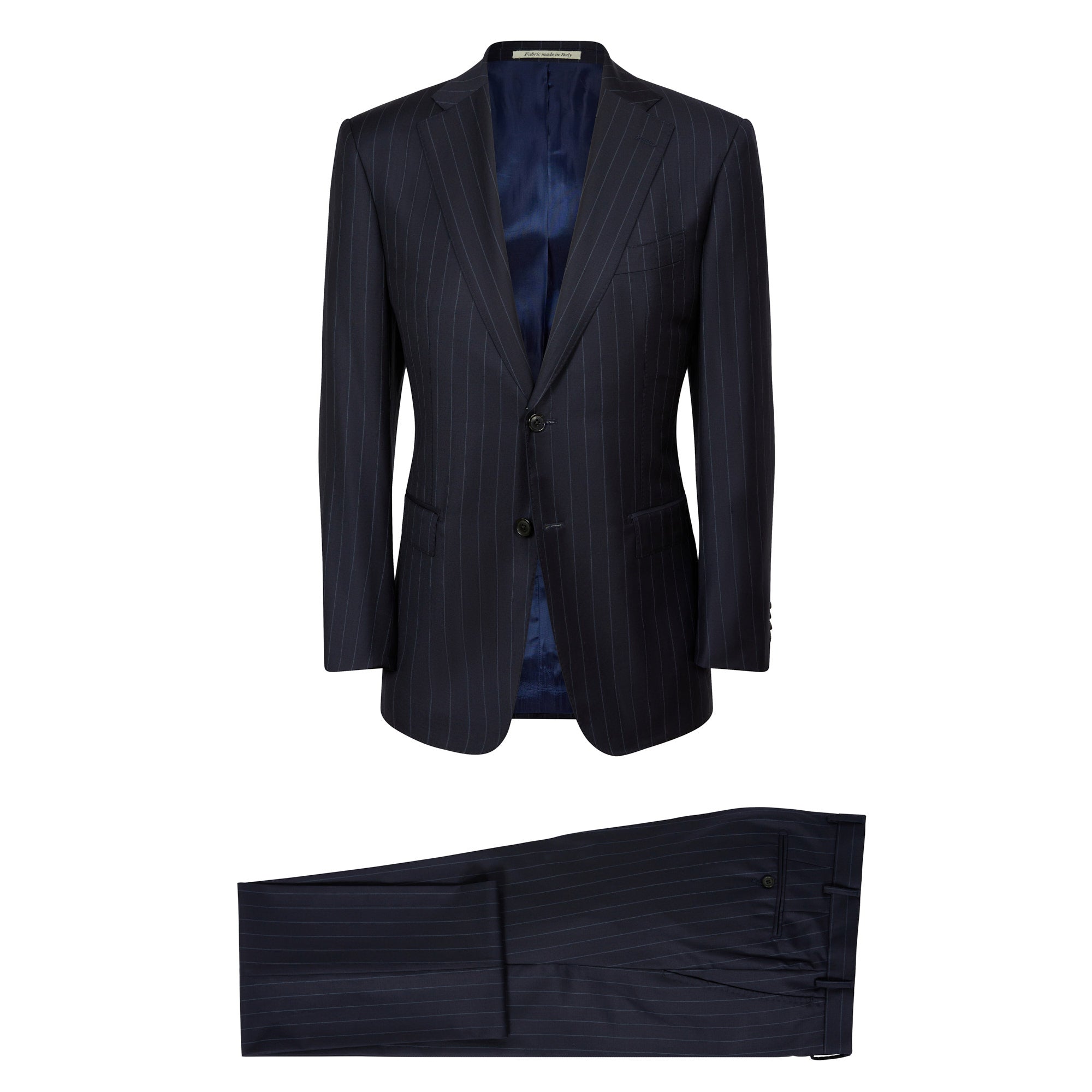 HENRY SARTORIAL Dun Full Canvas R - Stripe Suit NAVY LG - Henry BucksSuits23AW220003 - NAVY - L - 54