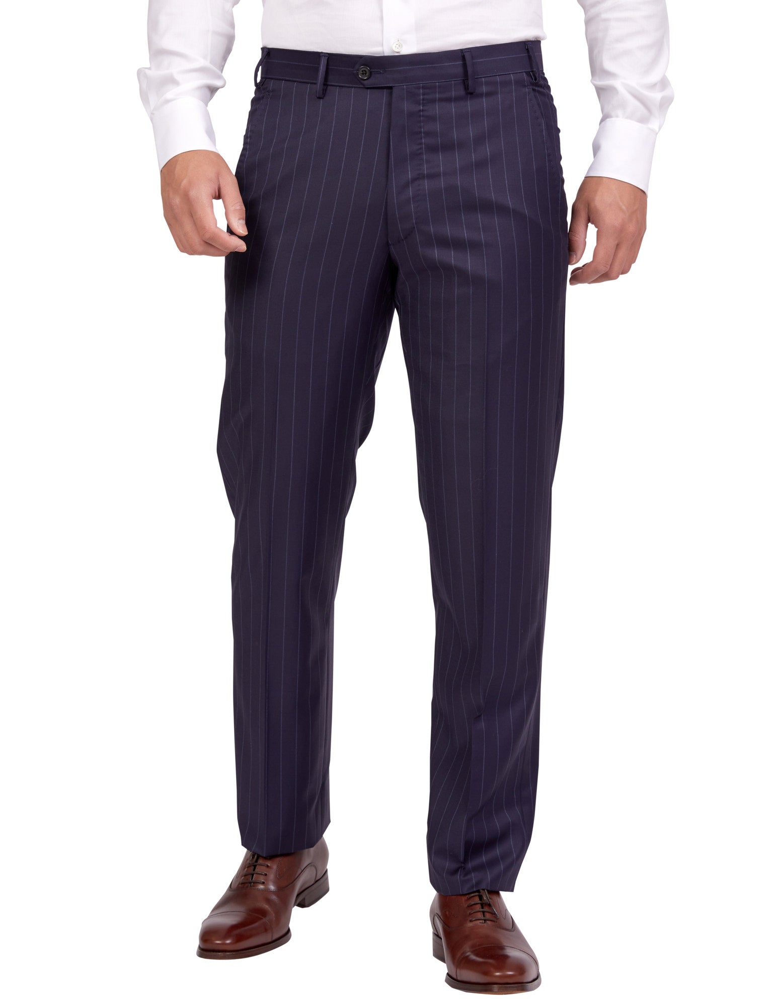 HENRY SARTORIAL Dun Full Canvas R - Stripe Suit NAVY LG - Henry BucksSuits23AW220003 - NAVY - L - 54