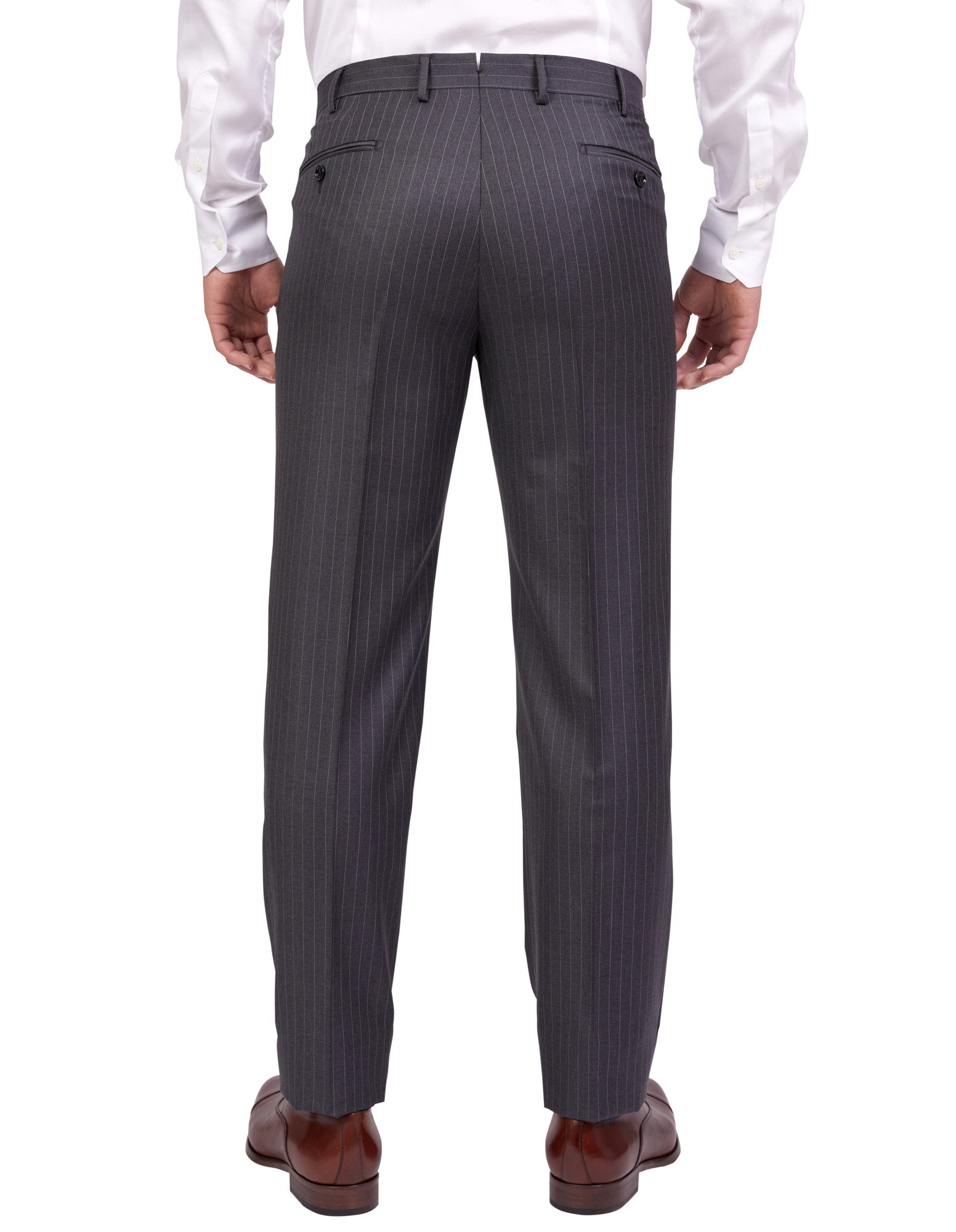 HENRY SARTORIAL Dun Full Canvas Stripe Suit CHARCOAL REG - Henry BucksSuits23AW220002 - CHCL - R - 48