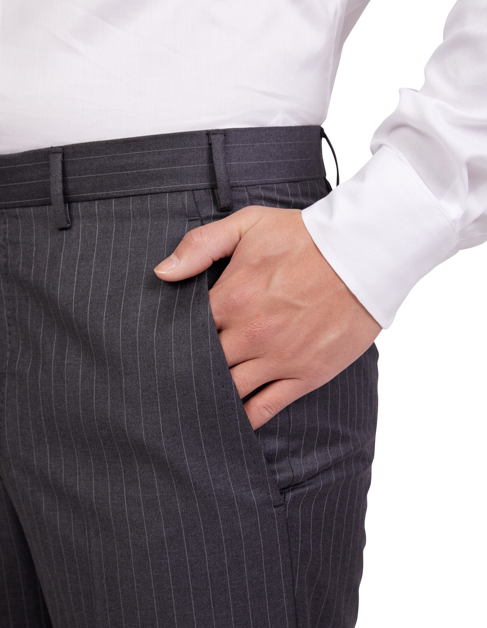 HENRY SARTORIAL Dun Full Canvas Stripe Suit CHARCOAL REG - Henry BucksSuits23AW220002 - CHCL - R - 48