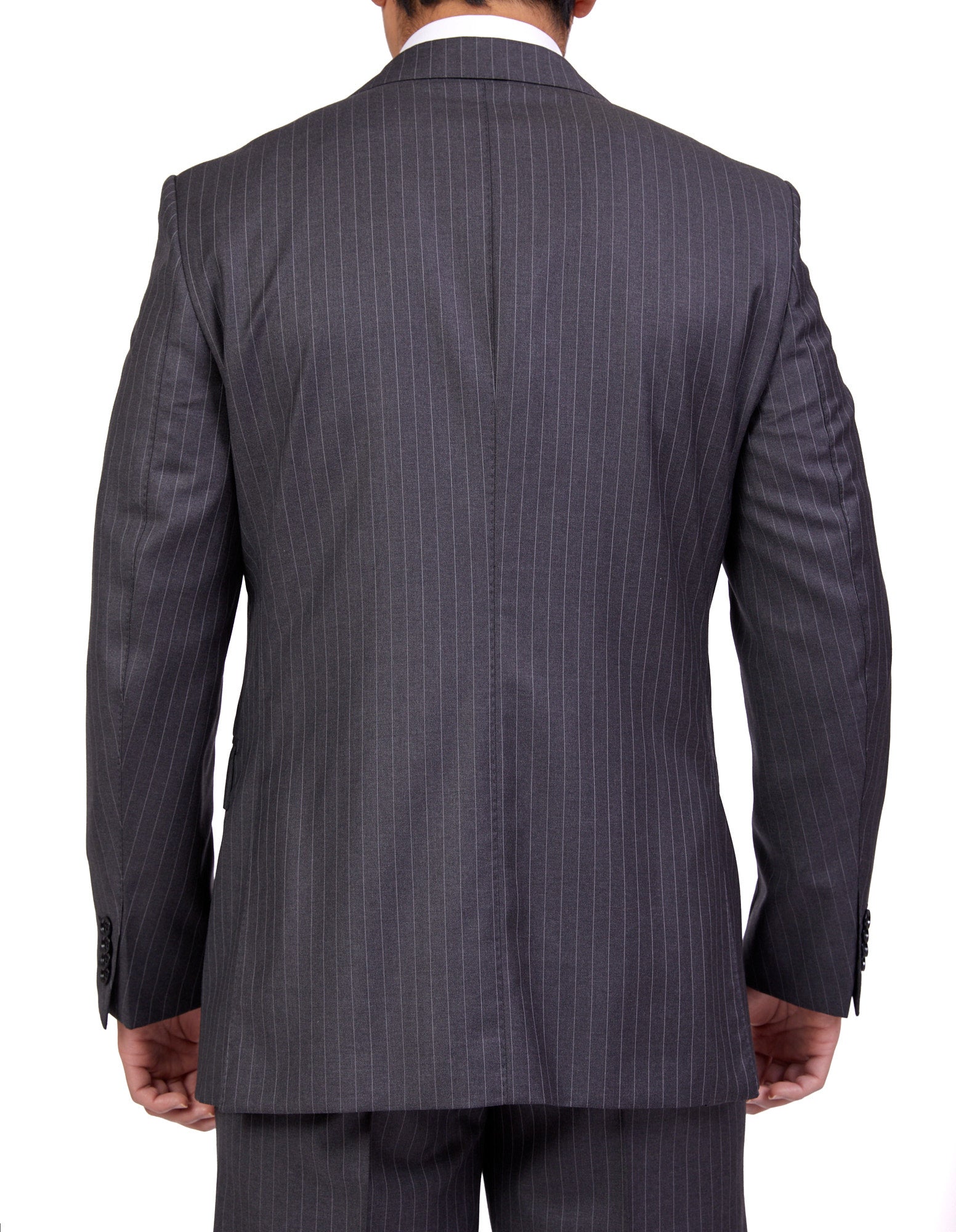 HENRY SARTORIAL Dun Full Canvas Stripe Suit CHARCOAL REG - Henry BucksSuits23AW220002 - CHCL - R - 48
