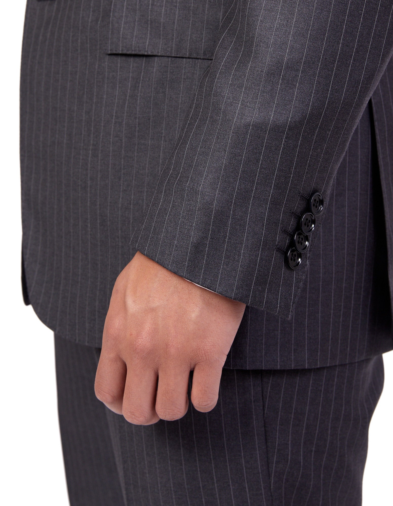 HENRY SARTORIAL Dun Full Canvas Stripe Suit CHARCOAL REG - Henry BucksSuits23AW220002 - CHCL - R - 48