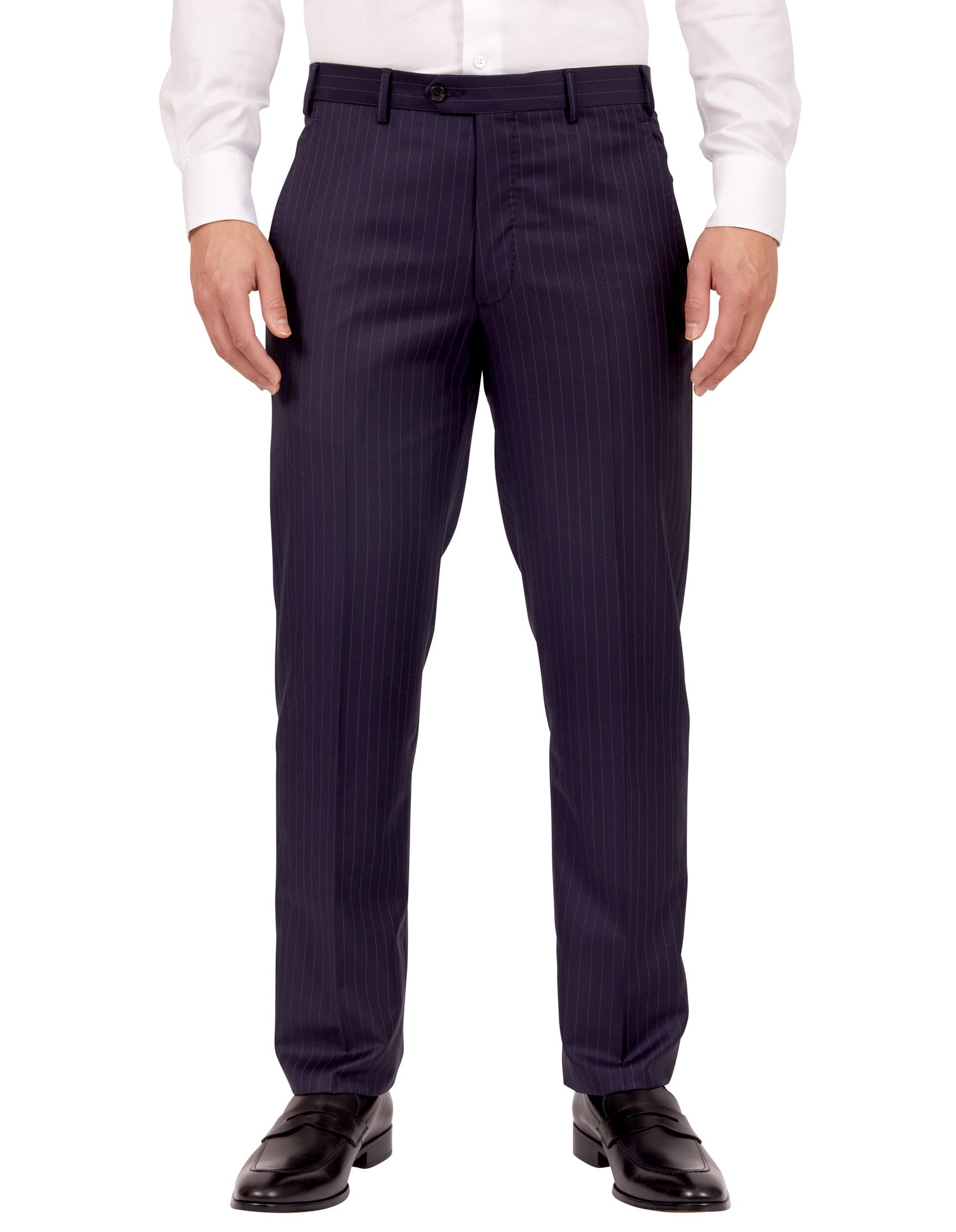 HENRY SARTORIAL Dun Full Canvas Stripe Suit NAVY REG - Henry BucksSuits23AW220002 - NAVY - R - 48