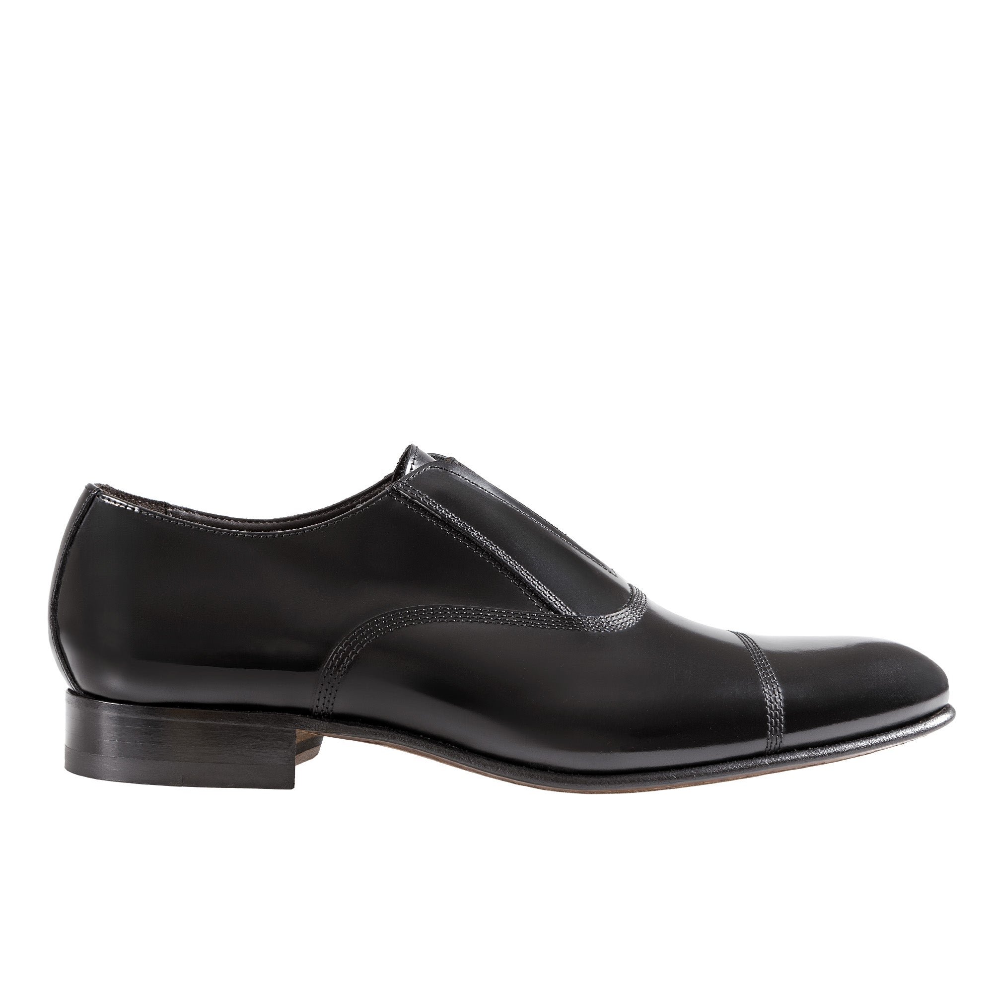 HENRY SARTORIAL Elastic Leather Oxford BLACK - Henry Bucks