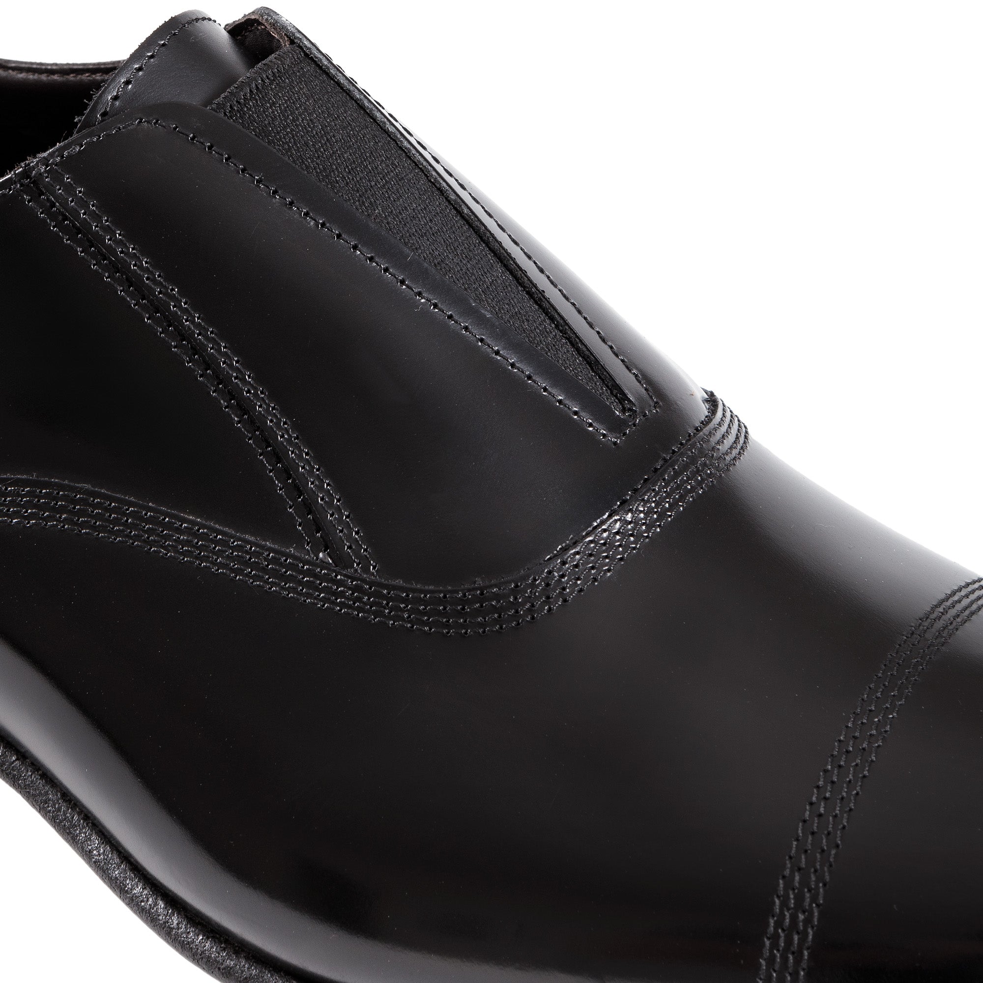 HENRY SARTORIAL Elastic Leather Oxford BLACK - Henry Bucks