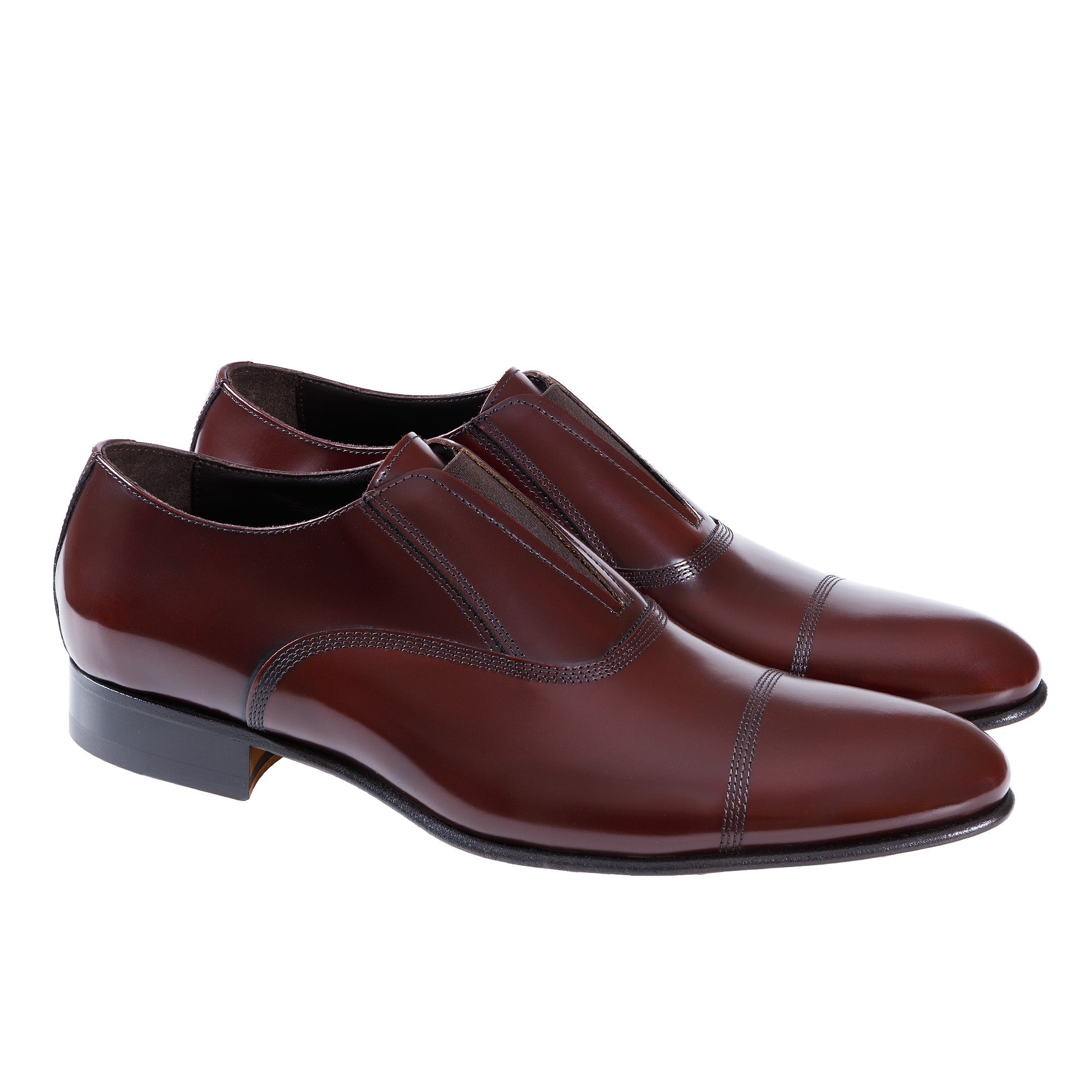 HENRY SARTORIAL Elastic Leather Oxford BURGUNDY - Henry Bucks