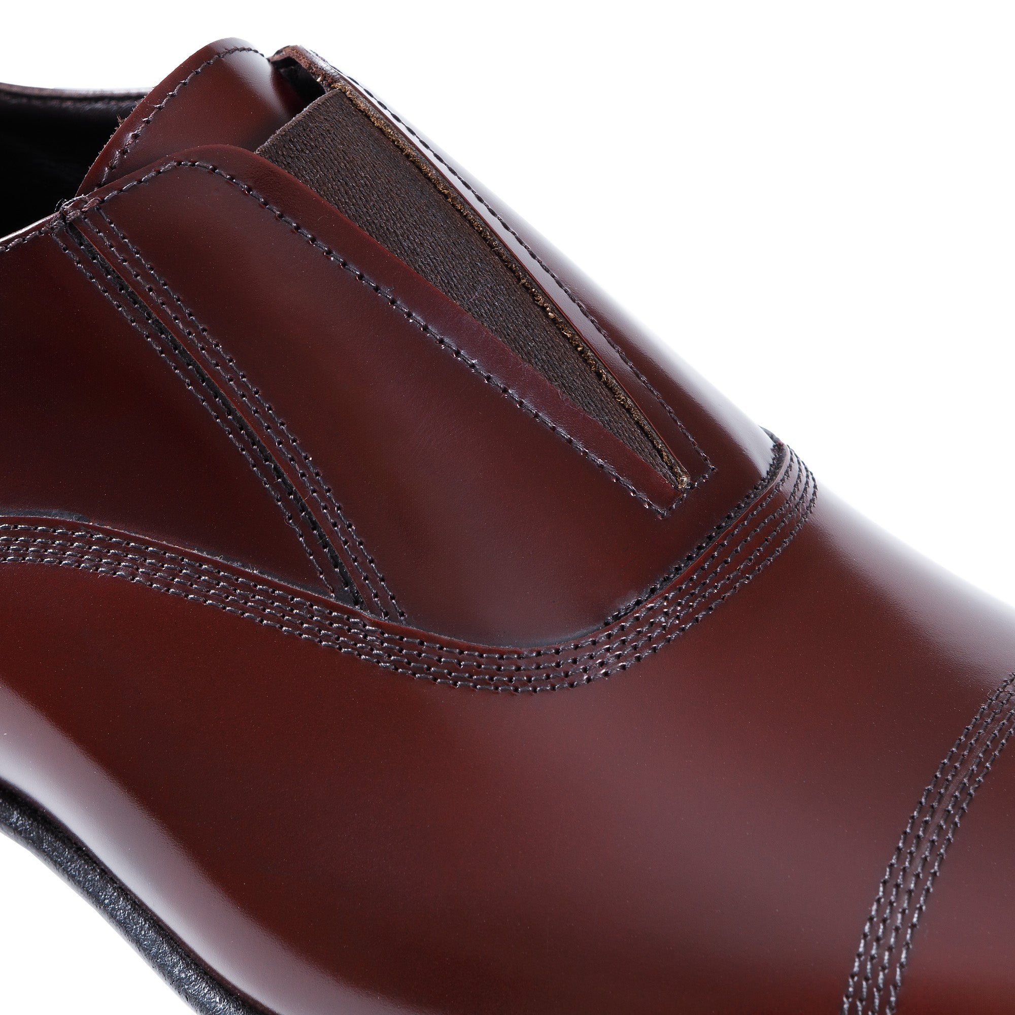 HENRY SARTORIAL Elastic Leather Oxford BURGUNDY - Henry Bucks