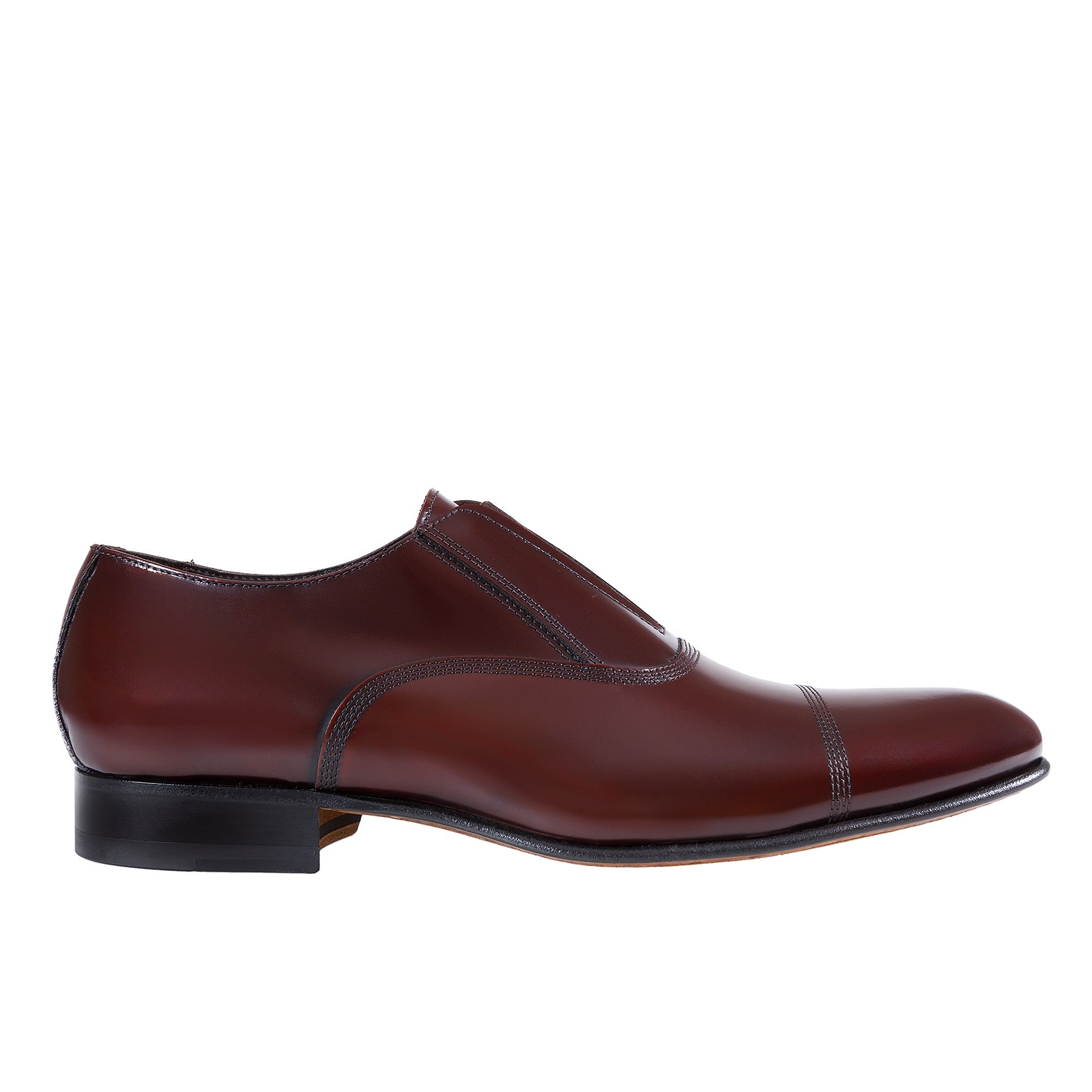 HENRY SARTORIAL Elastic Leather Oxford BURGUNDY - Henry Bucks