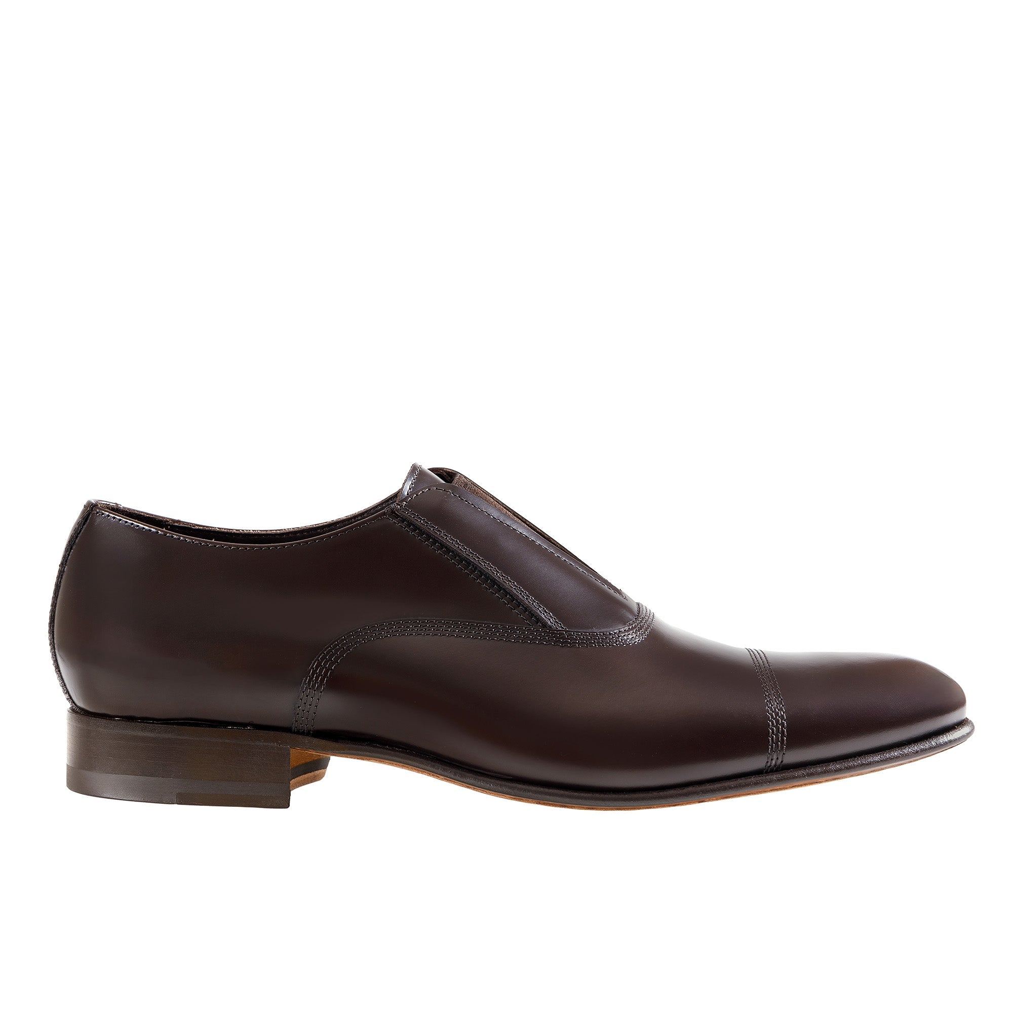 HENRY SARTORIAL Elastic Leather Oxford DARK BROWN - Henry Bucks