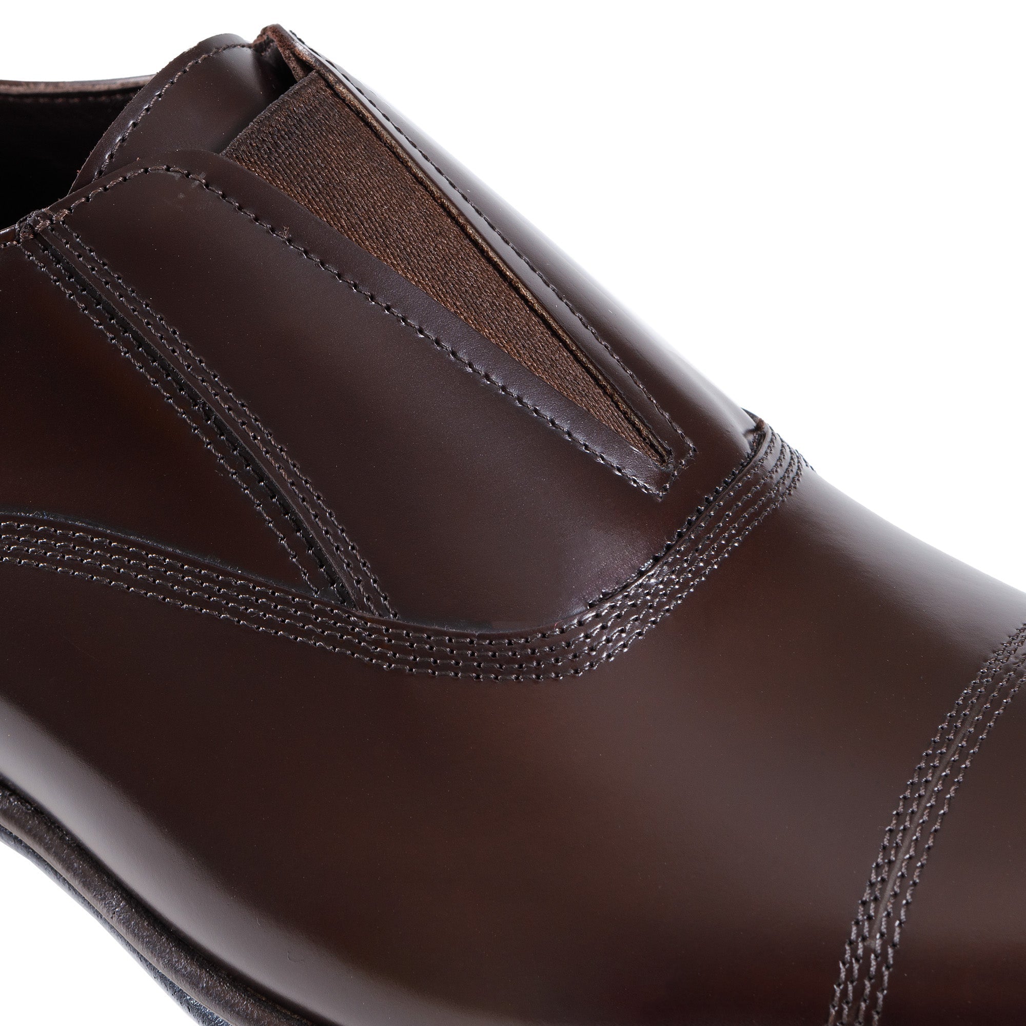 HENRY SARTORIAL Elastic Leather Oxford DARK BROWN - Henry Bucks