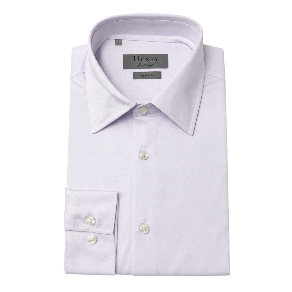 HENRY SARTORIAL Fashion Cotton Birdseye Shirt PURPLE - Henry Bucks