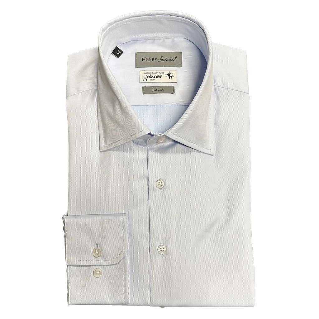 HENRY SARTORIAL Fashion Fit Getzner Cotton Single Cuff Shirt LIGHT BLUE - Henry Bucks