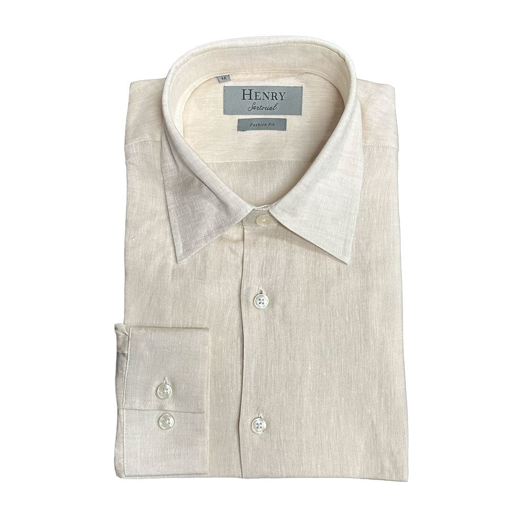 HENRY SARTORIAL Fashion Soft Linen Shirt BEIGE - Henry Bucks