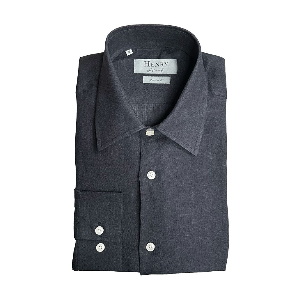 HENRY SARTORIAL Fashion Soft Linen Shirt NAVY - Henry Bucks