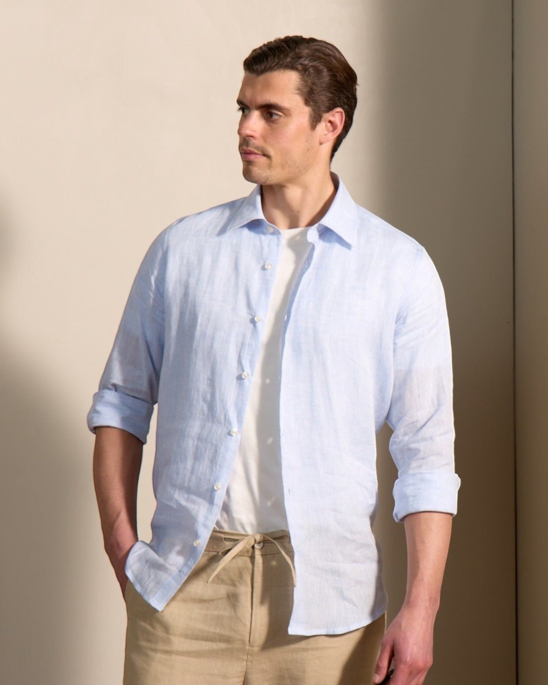 HENRY SARTORIAL Fashion Soft Linen Shirt SKY - Henry Bucks