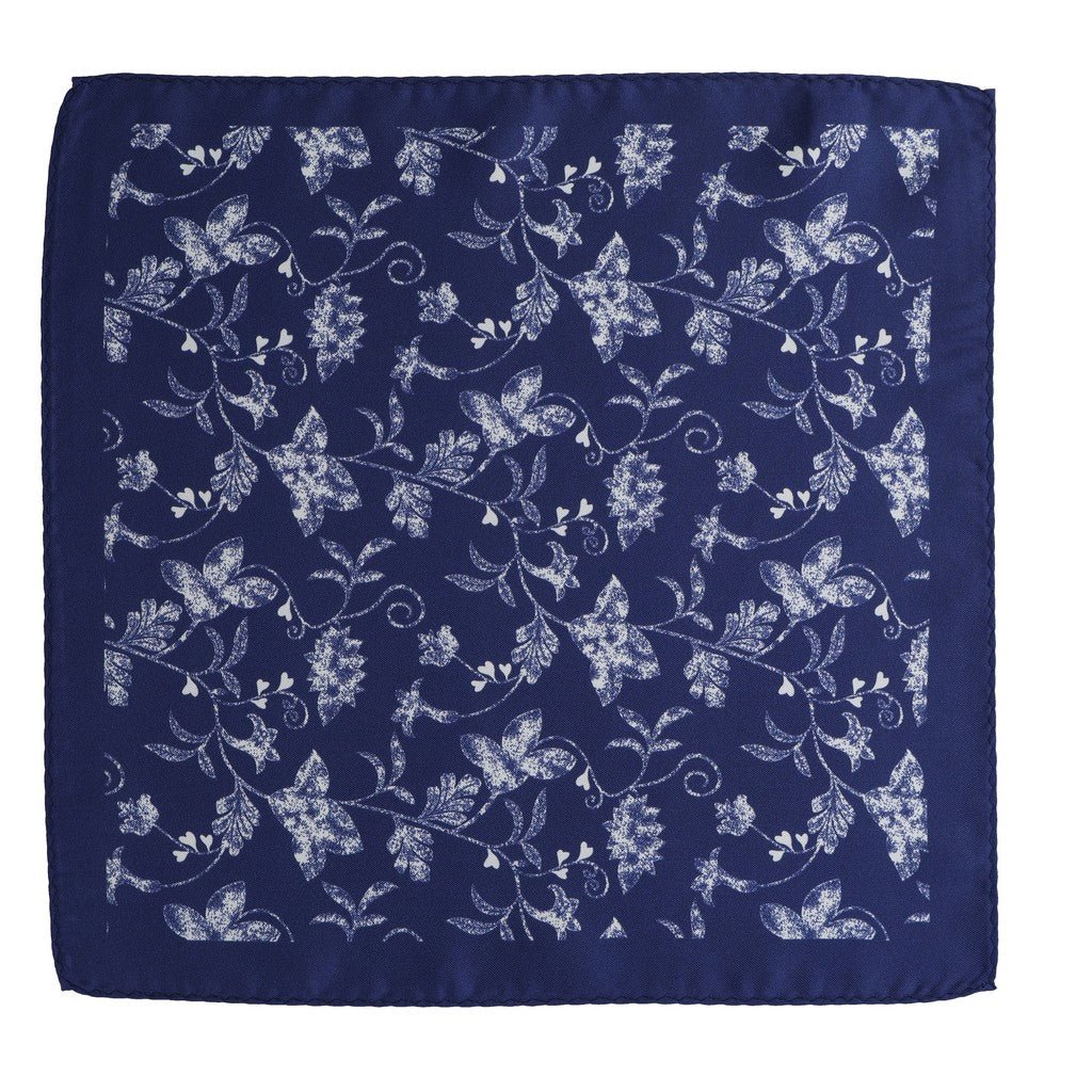 HENRY SARTORIAL Floral Silk Pocket Square PURPLE - Henry Bucks