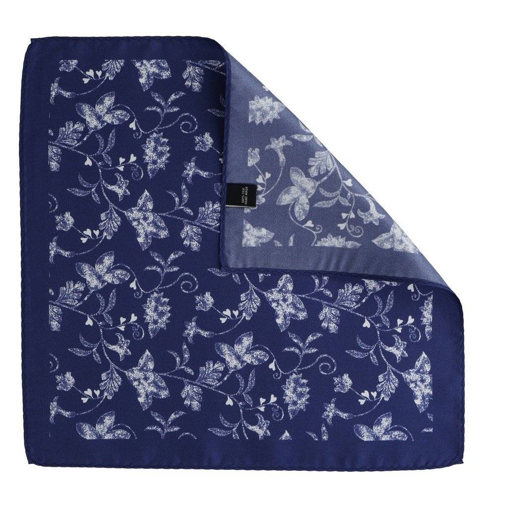 HENRY SARTORIAL Floral Silk Pocket Square PURPLE - Henry Bucks