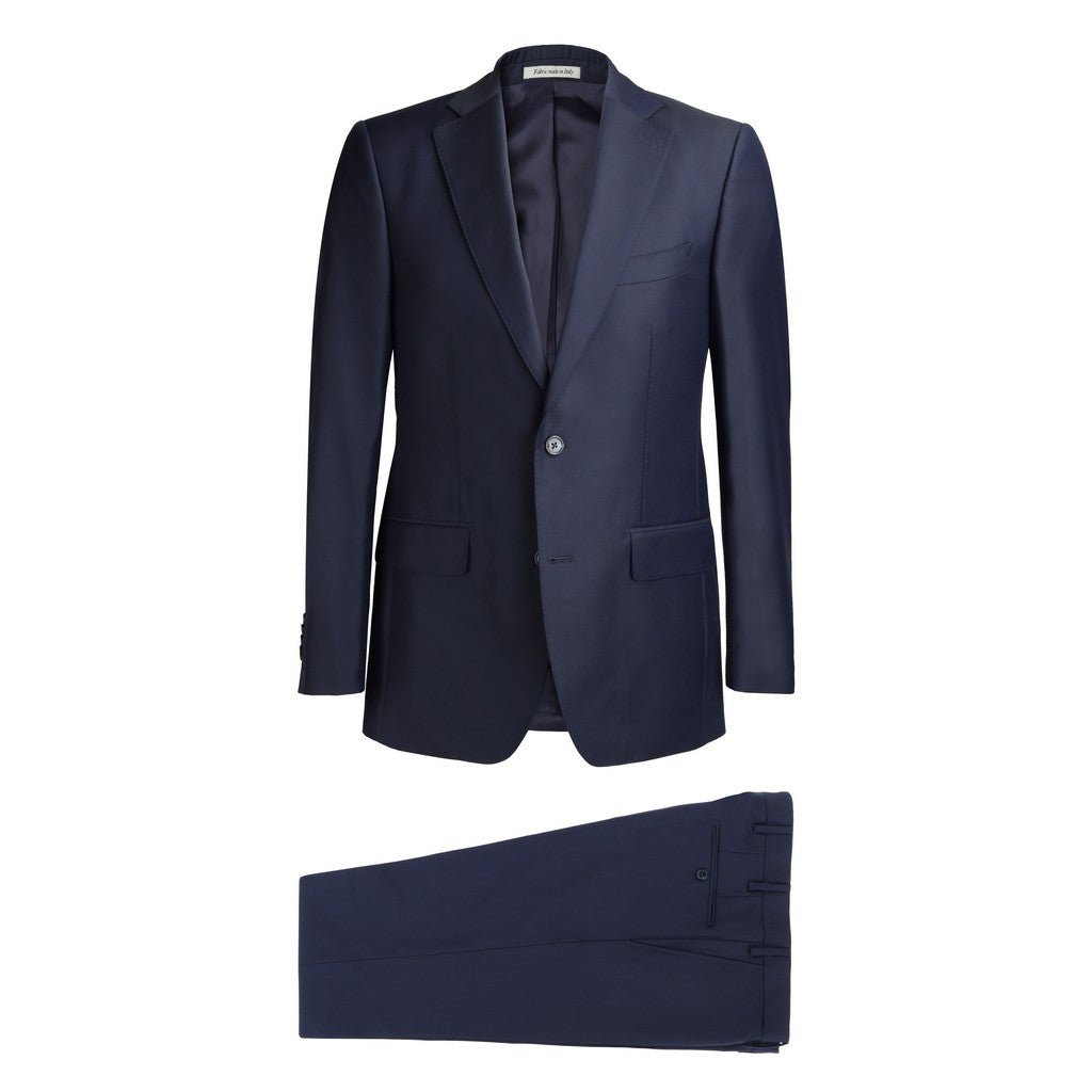 HENRY SARTORIAL Gabardine Wool Single Breasted Suit NAVY REG - Henry Bucks
